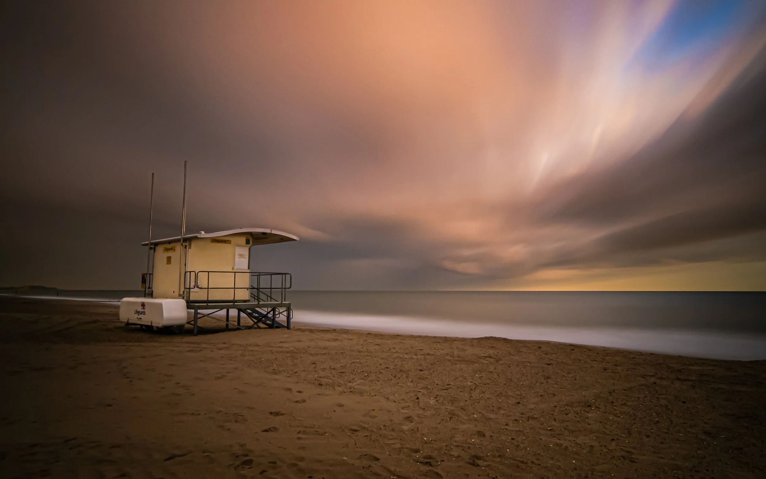 Dramatic Sky Beyond Lifeguard Station | Bournemouth Beach, Dorset