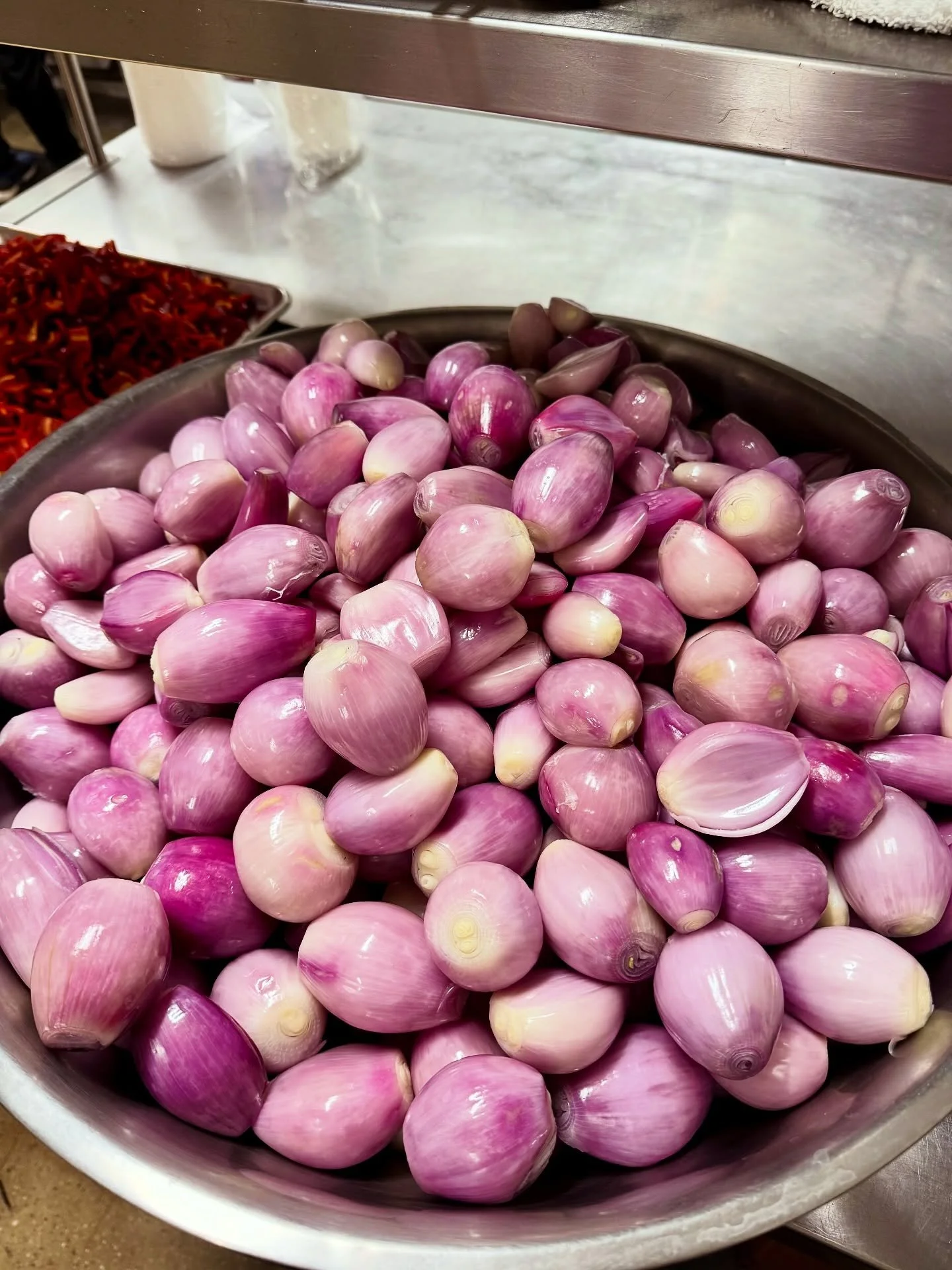 Rempah (spice paste) &mdash; The base of Malaysian flavor starts here. A blend of aromatics, nuts, spices, and chilies that give every dish its soul. These are the building blocks behind Acar, and honestly, behind most Malaysian cooking. Swipe to mee