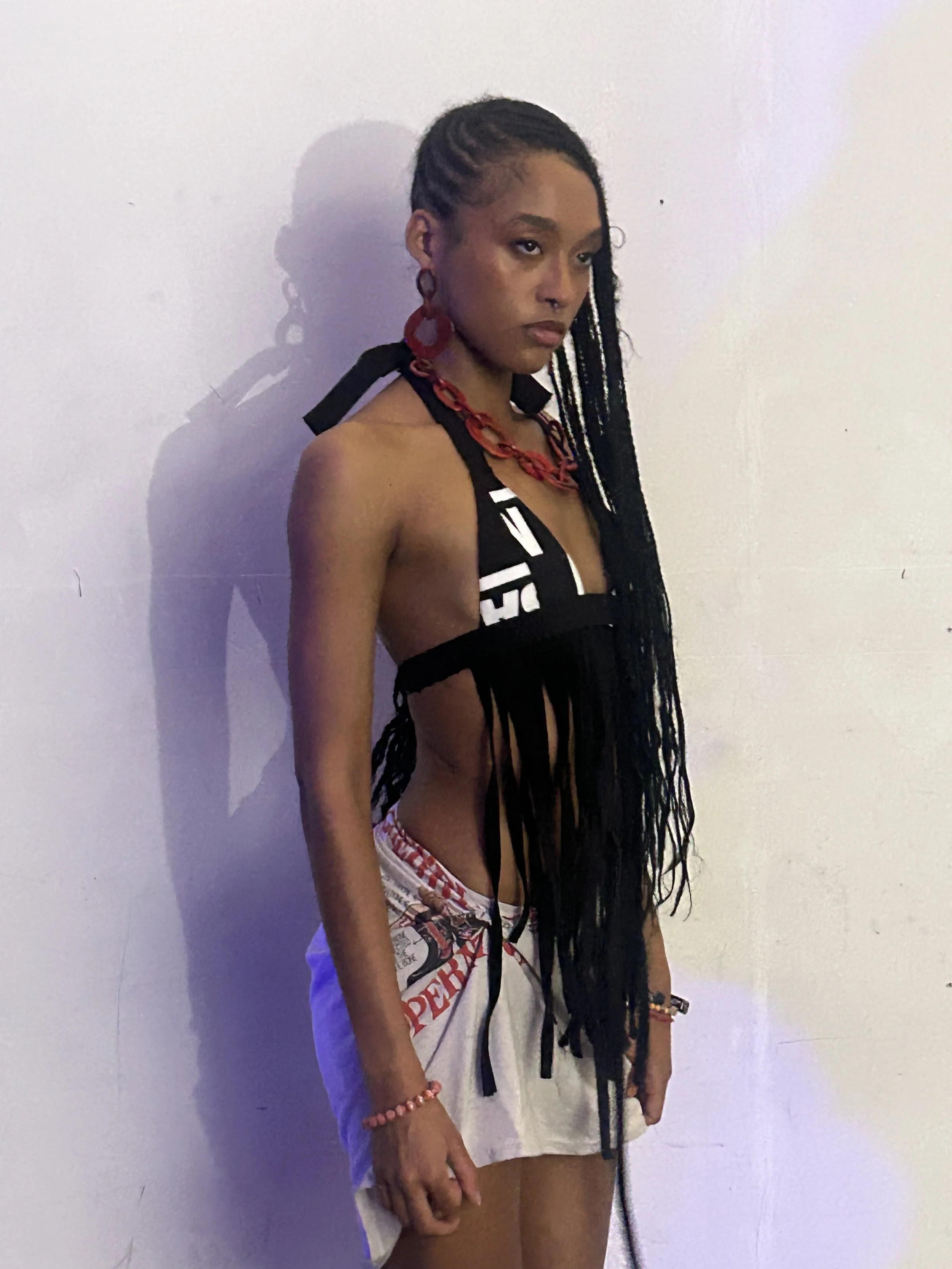 1/1 FRINGE BRA TOP [BLACK]