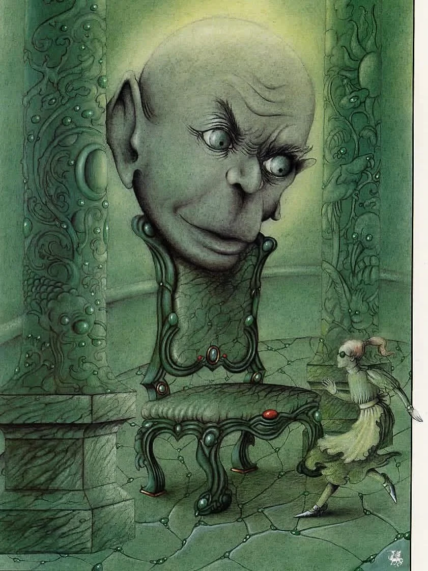 &ldquo;Le magicien d&rsquo;Oz,&rdquo; as hauntingly illustrated by Kelek for this French edition of L. Frank Baum&rsquo;s &ldquo;The Wonderful Wizard of Oz.&rdquo; (1990)