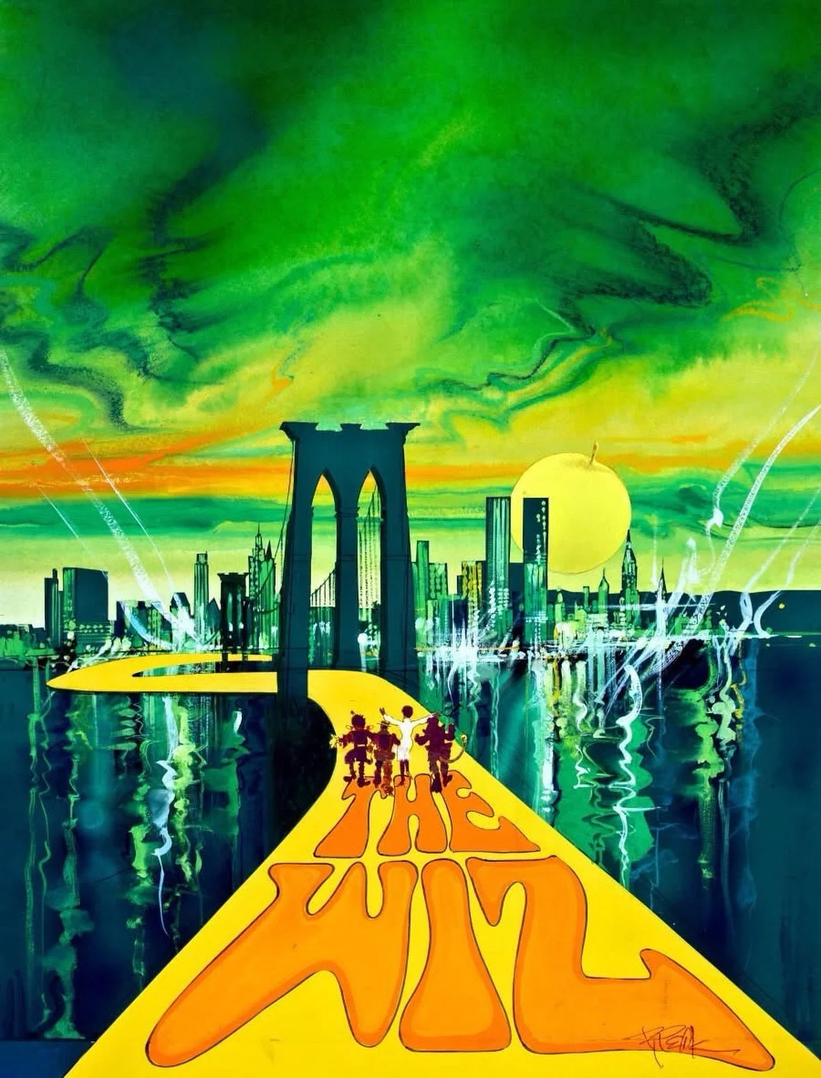 Gorgeous poster artwork for &ldquo;The Wiz&rdquo; (1978) by Bob Peak. 💚🌈