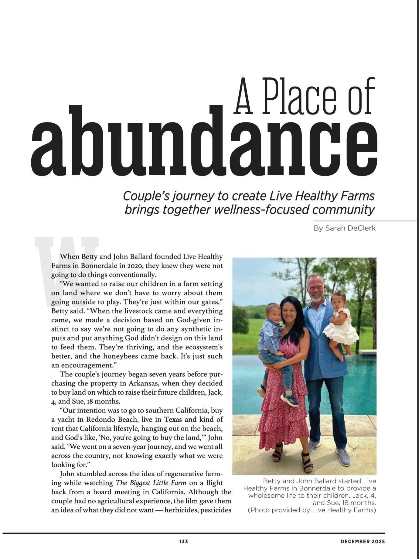 Never leaving our gates has really paid off! We ended up in a magazine!!

Just kidding 😂

But truly, we are so blown away by the favor and love of this town, this community, and especially Heather Baker (President and Publisher of AY Publishing Grou