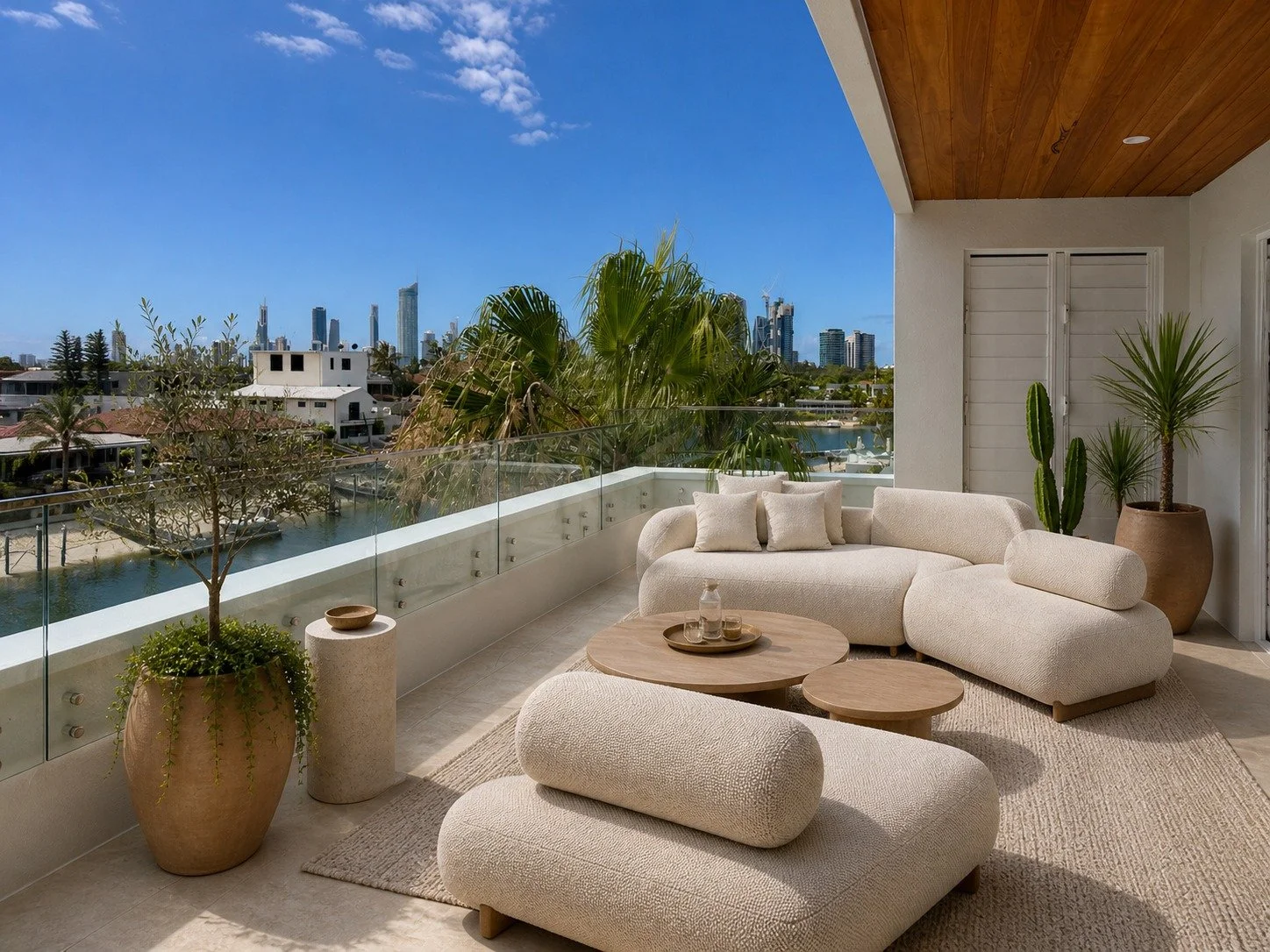 Elevated living, framed by incredible Gold Coast skyline views ✨

Designed to embrace the outlook from every angle, this third-storey living space blends soft coastal luxury with seamless indoor-outdoor connection. From the entertaining terrace to th