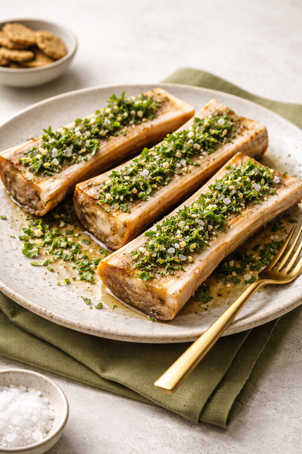 Keto Roasted Bone Marrow with Rosemary – Garlic Gremolata