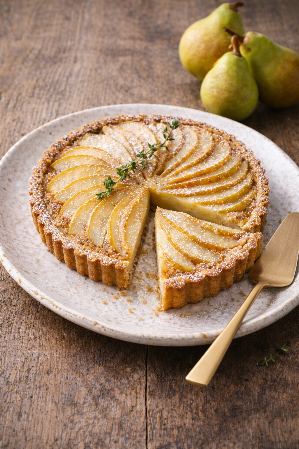 Gluten-Free Brown Butter Pear &amp; Almond Tart