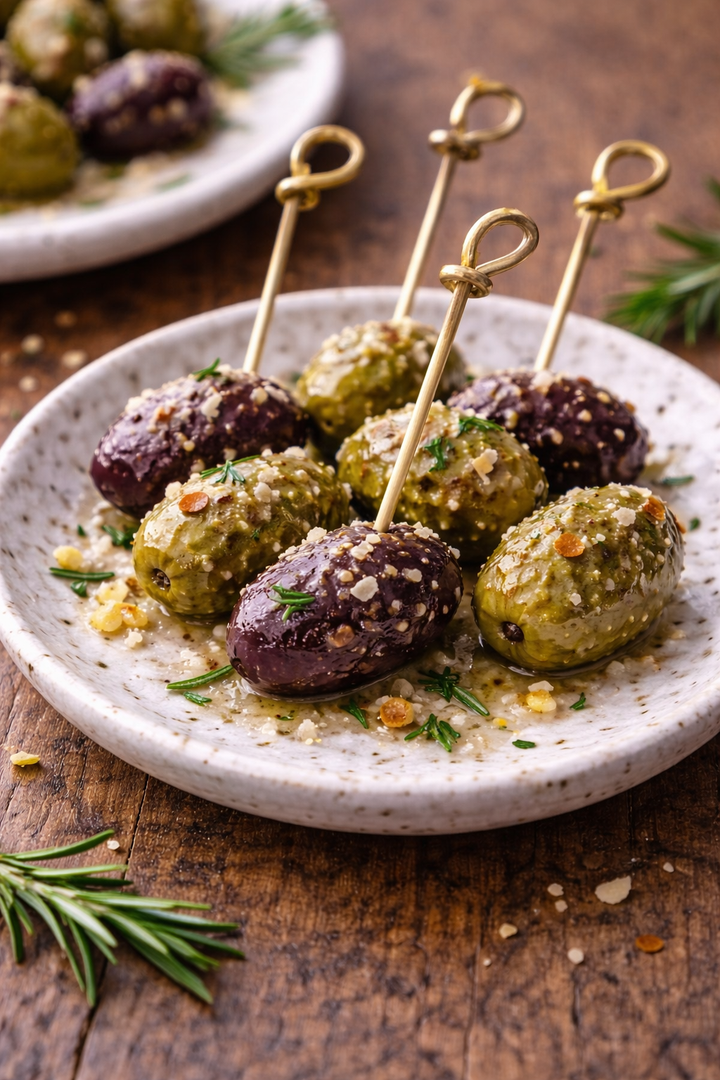 Crispy Parmesan–Rosemary Roasted Olives