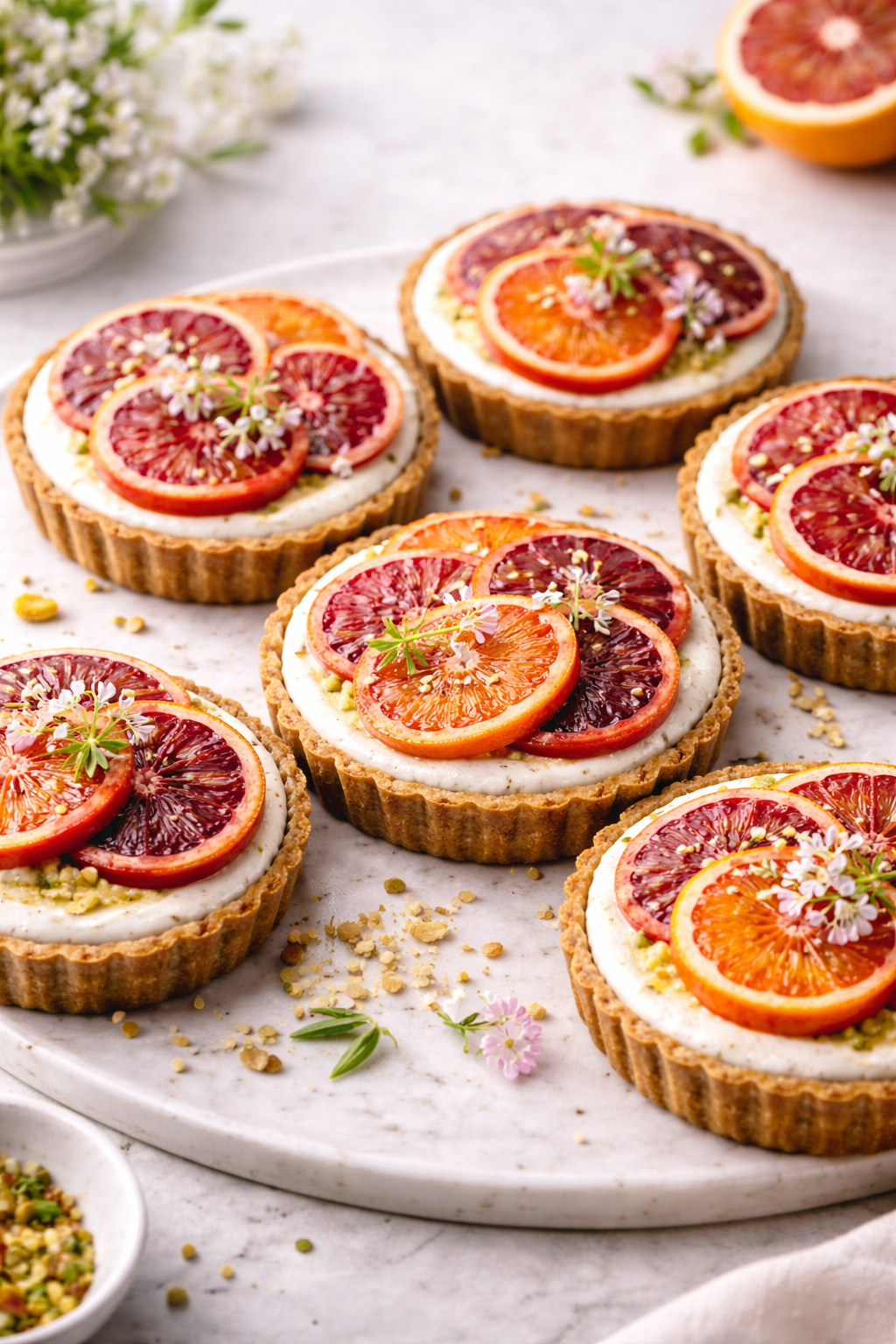 Gluten-Free Blood Orange &amp; Honey Ricotta Tartlets