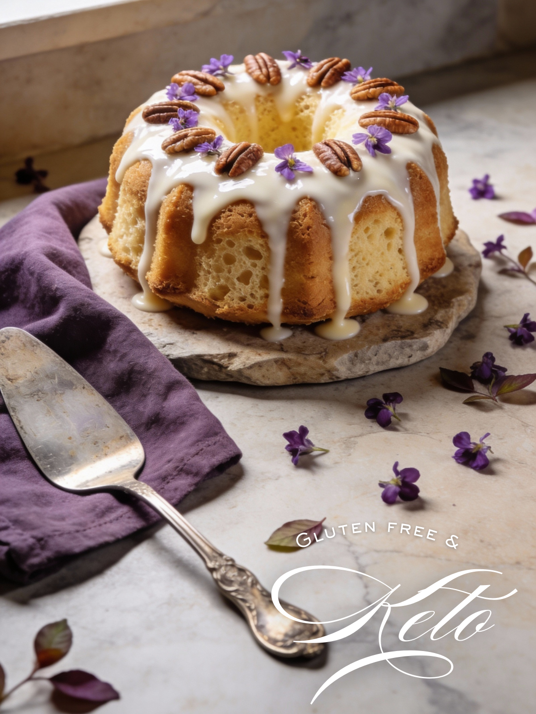 Keto Vanilla Chai–Spiced Bundt Cake with Vanilla Cream Glaze