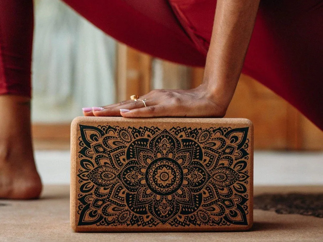 Cork Yoga Block - Mandala Black