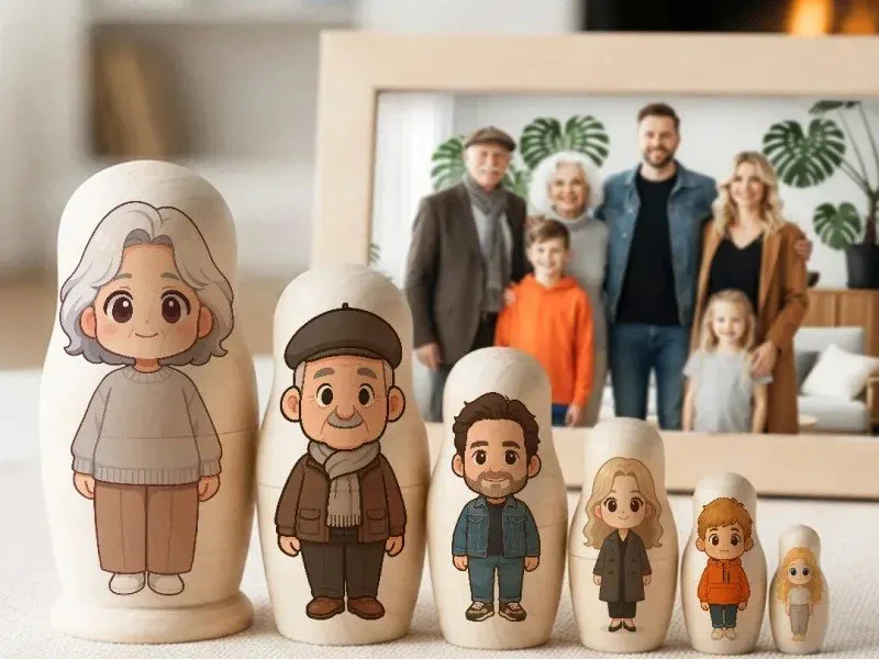 Personalized Portrait Nesting Dolls