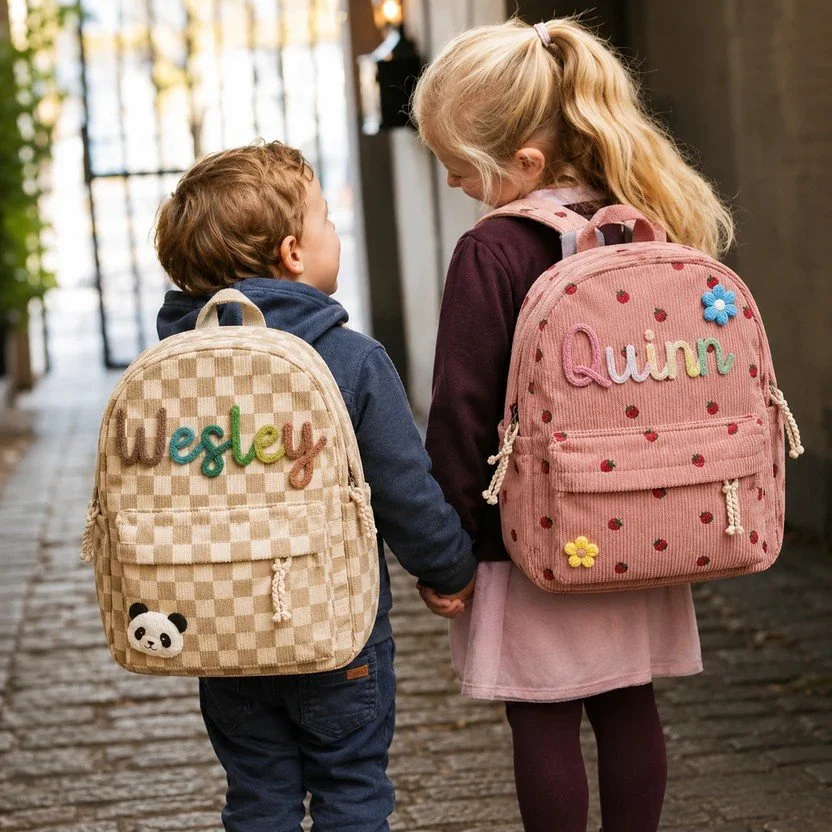 MamaRaya Personalized Patterned Corduroy Backpack