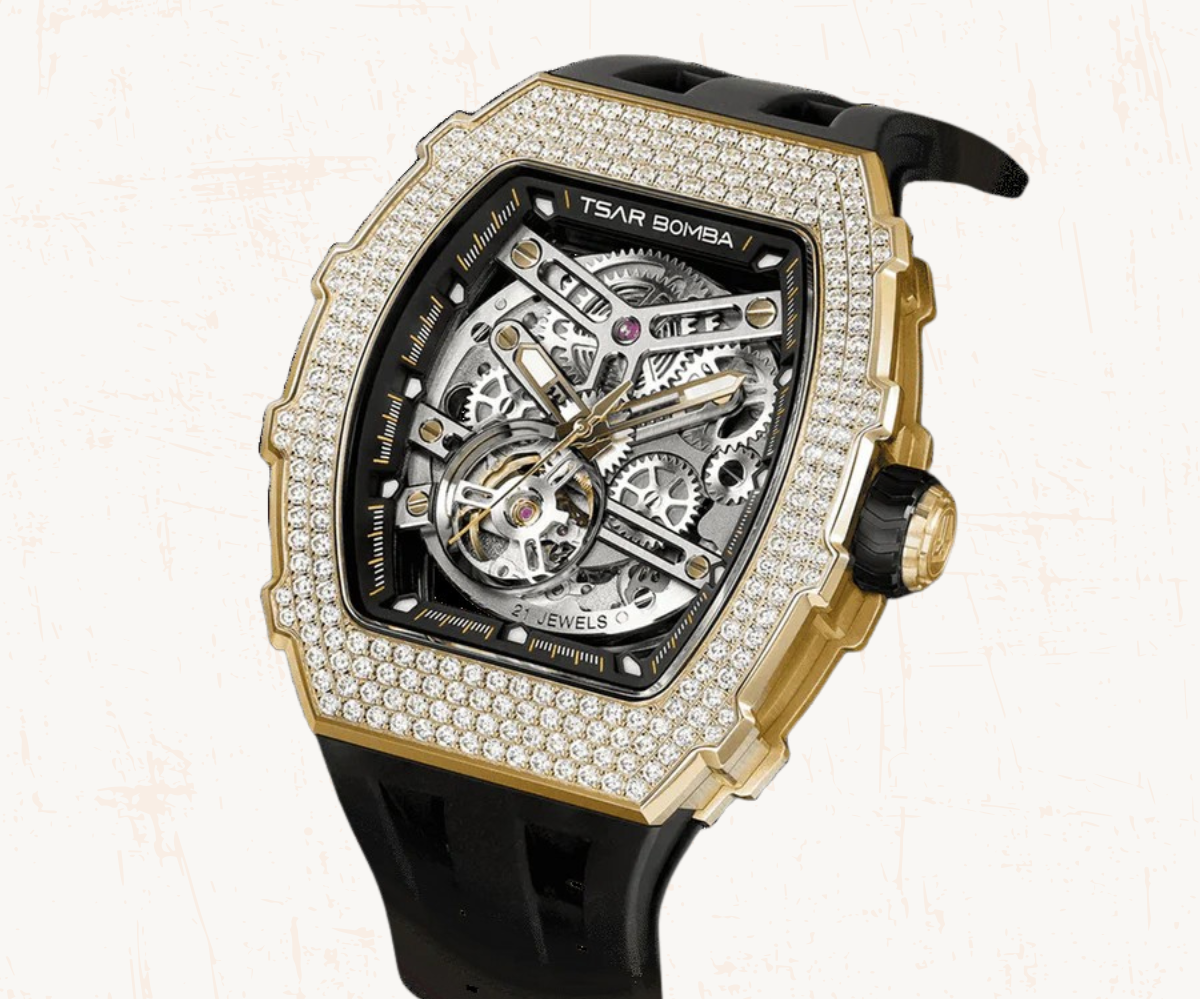 Elemental-Cubic Zirconia Automatic Watch TB8208D