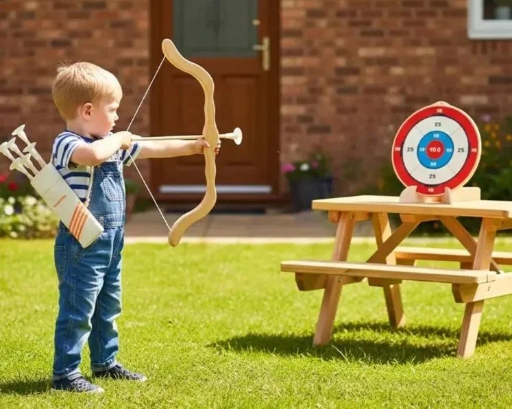 Wooden Bow and Arrow Set for Kids