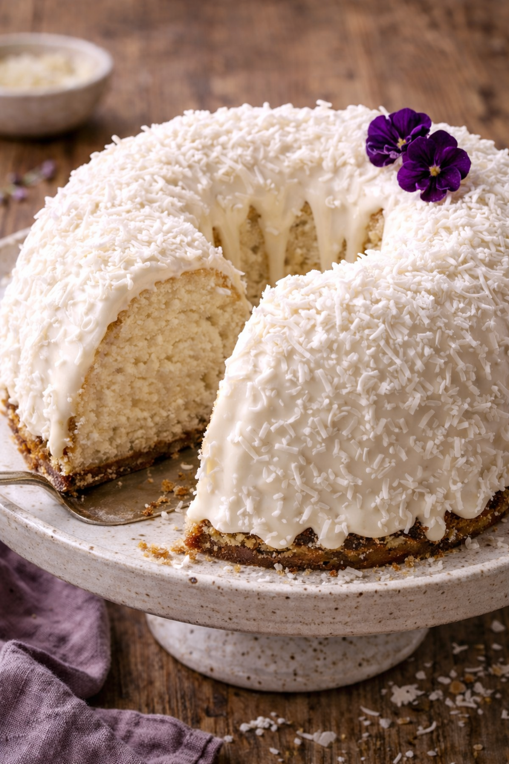 Gluten-Free White Chocolate Coconut Crunch Bundt Cake Recipe