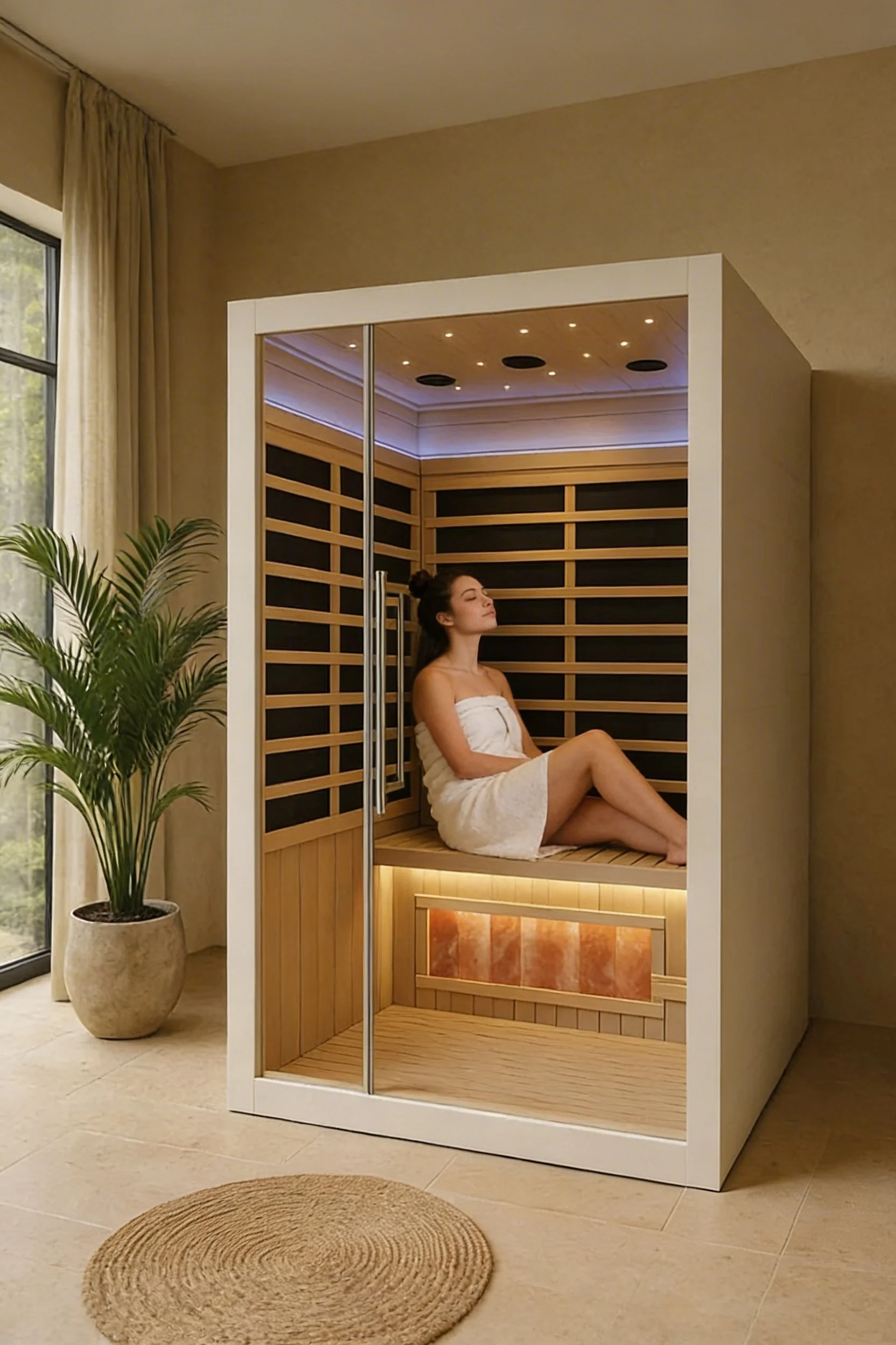 2 Person Infrared Sauna with Salt Bar