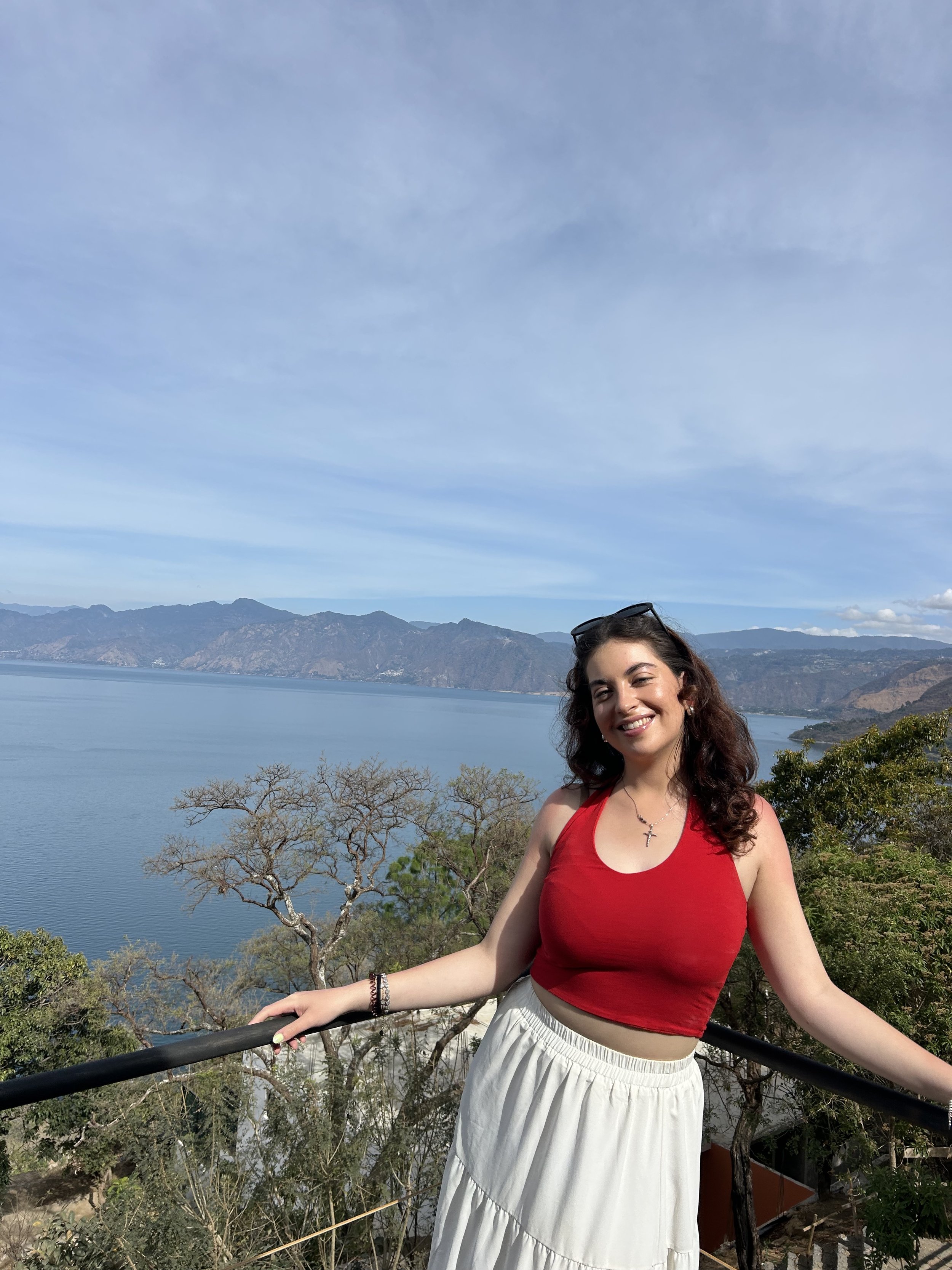 Lake Atitlan view outfit red shirt.jpg