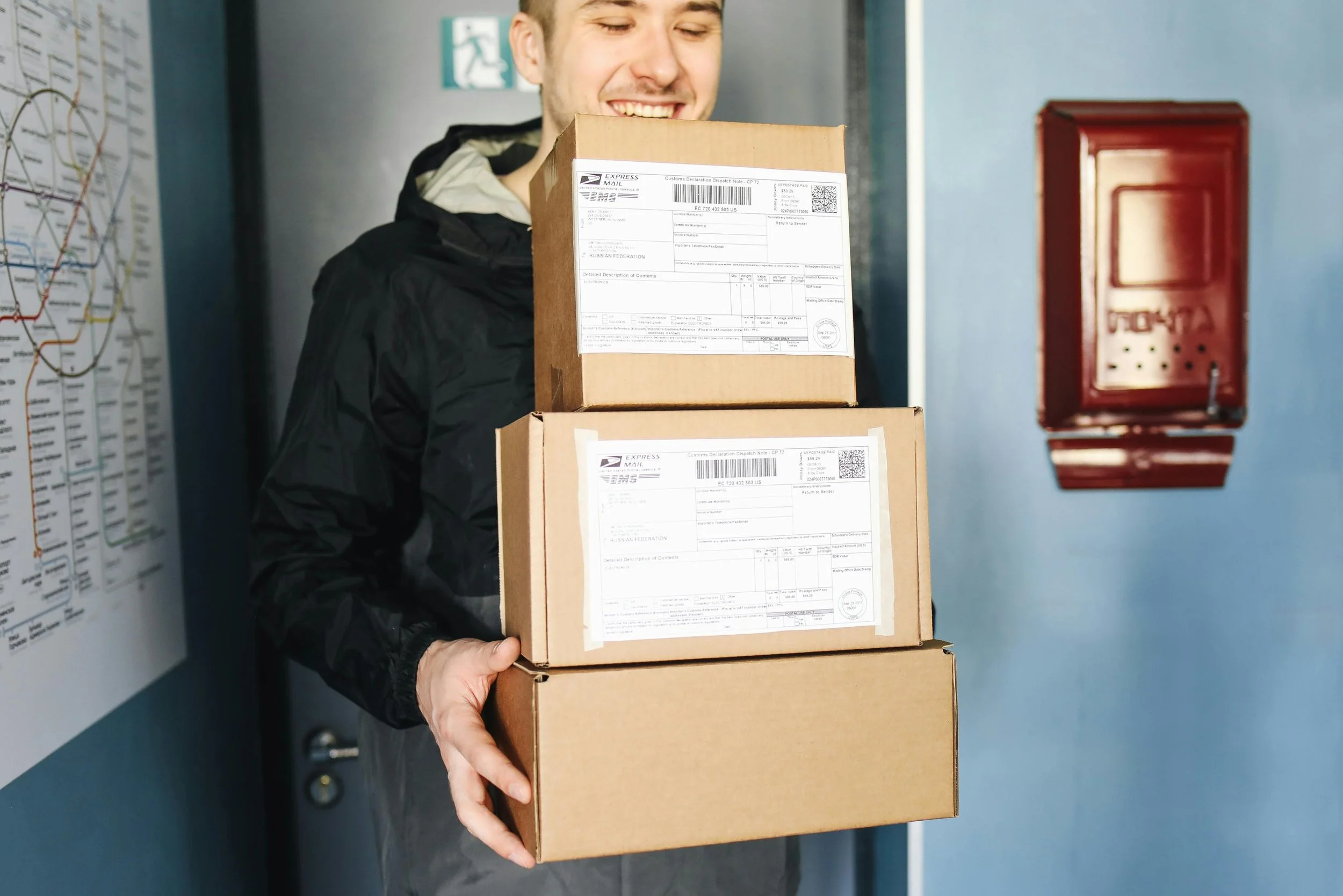 Finished LEGO models packed and shipped via USPS Express Mail — tracked, insured return shipping from The Bricksmith