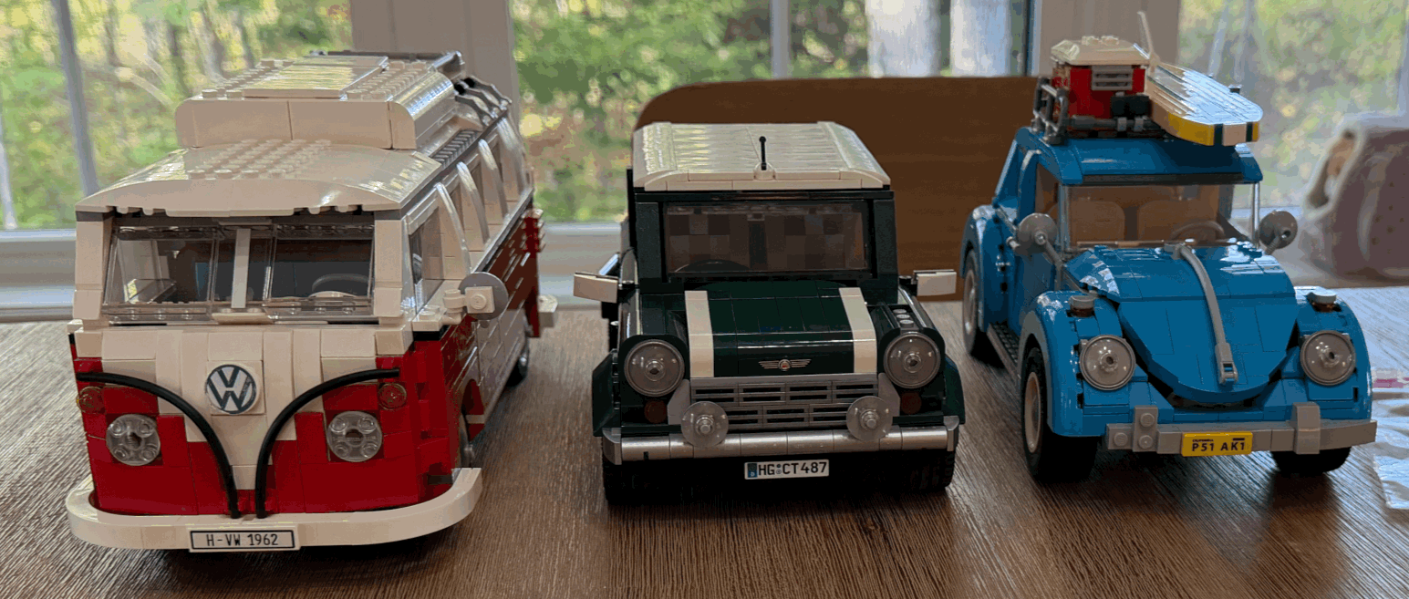Rebuilding Three LEGO Vehicles After a Move