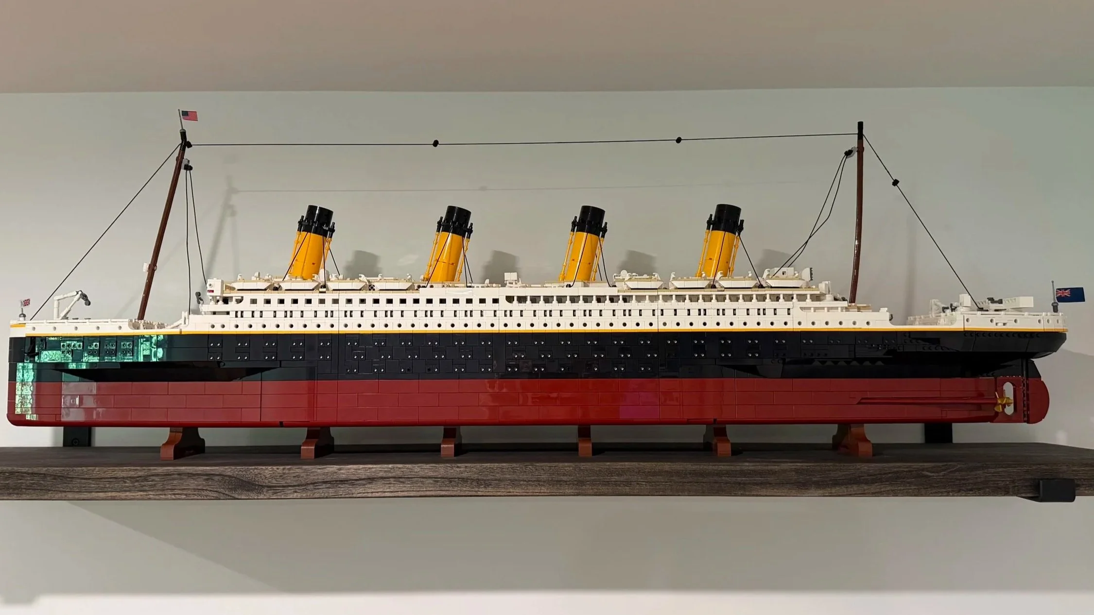 Completed LEGO Titanic display model assembled by The Bricksmith