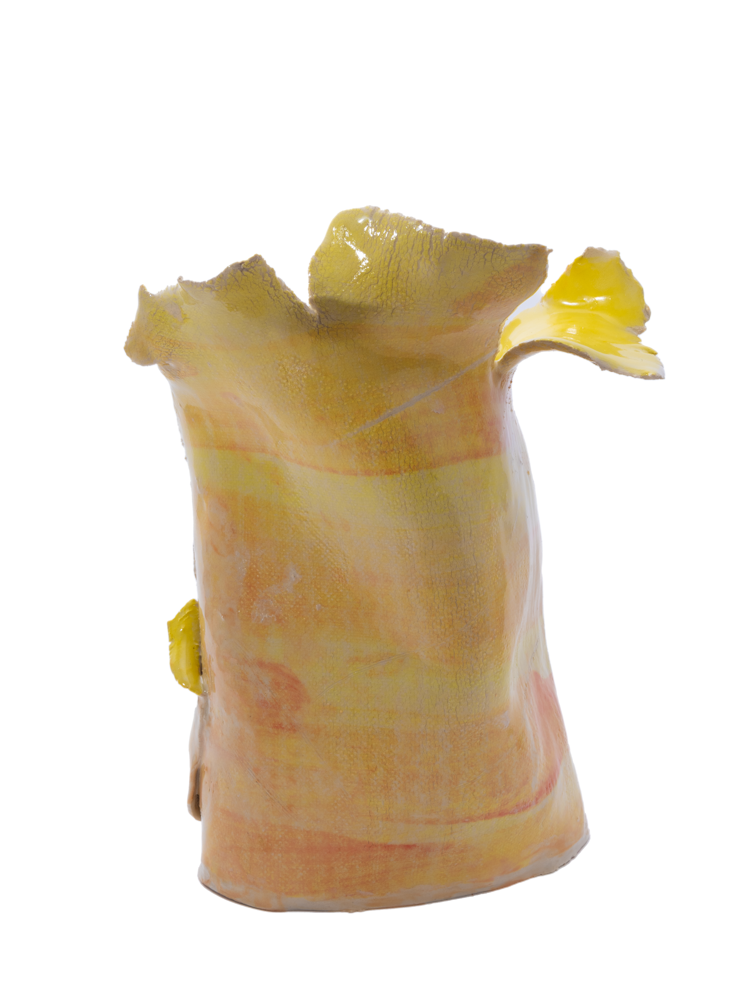 Organic Yellow Sculptural Vase