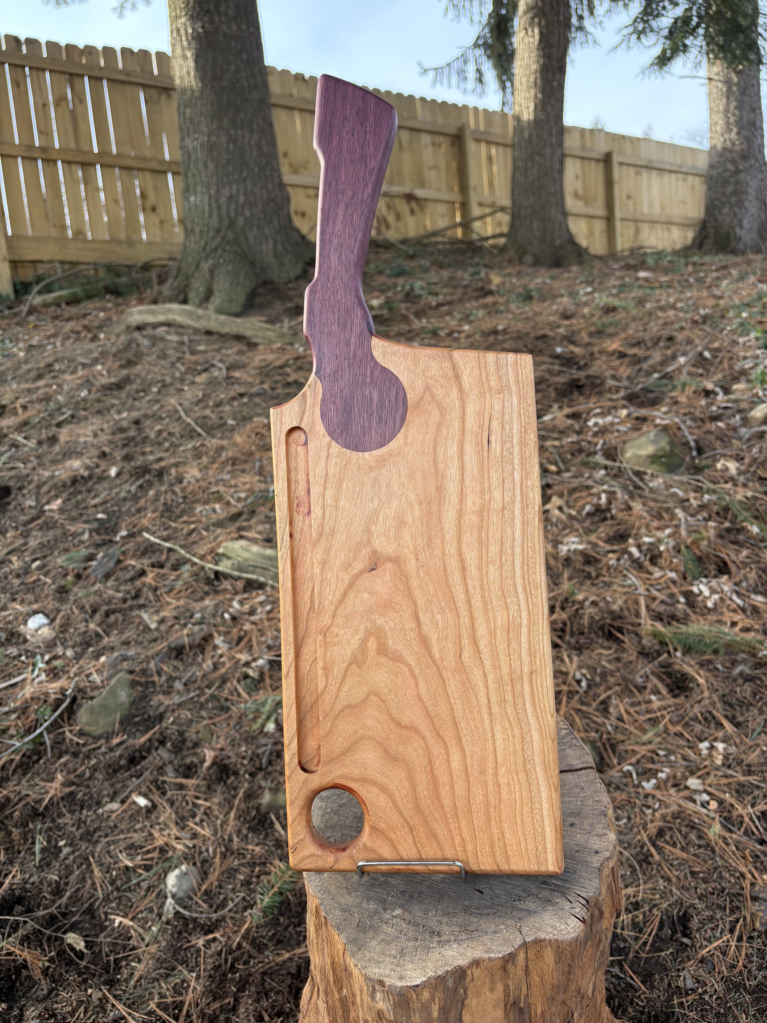 Cleaver Cutting Board (Cherry & Purple Heart)
