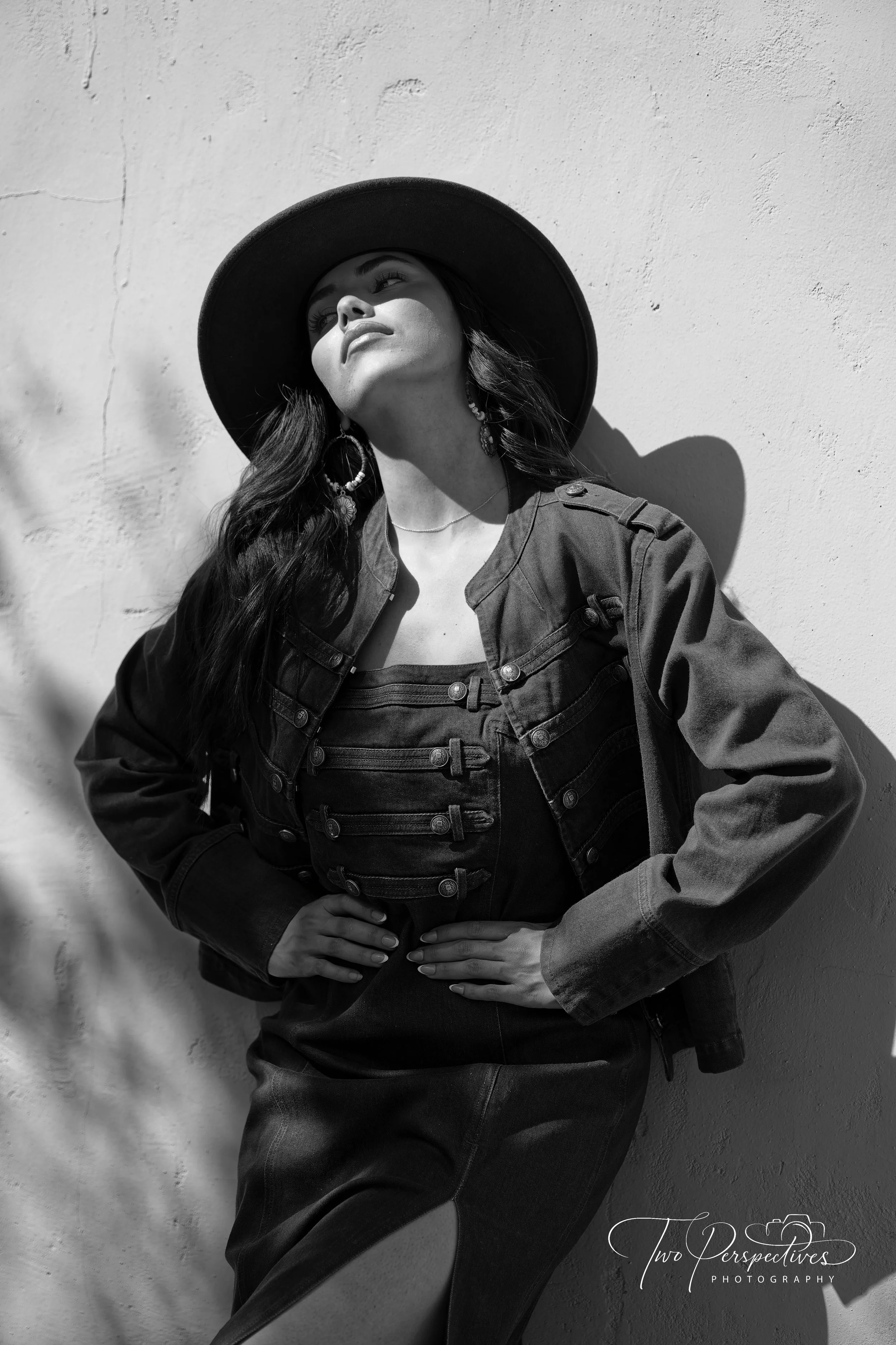 Female portrait at Tanque Verde Ranch Tucson, AZ Black & White