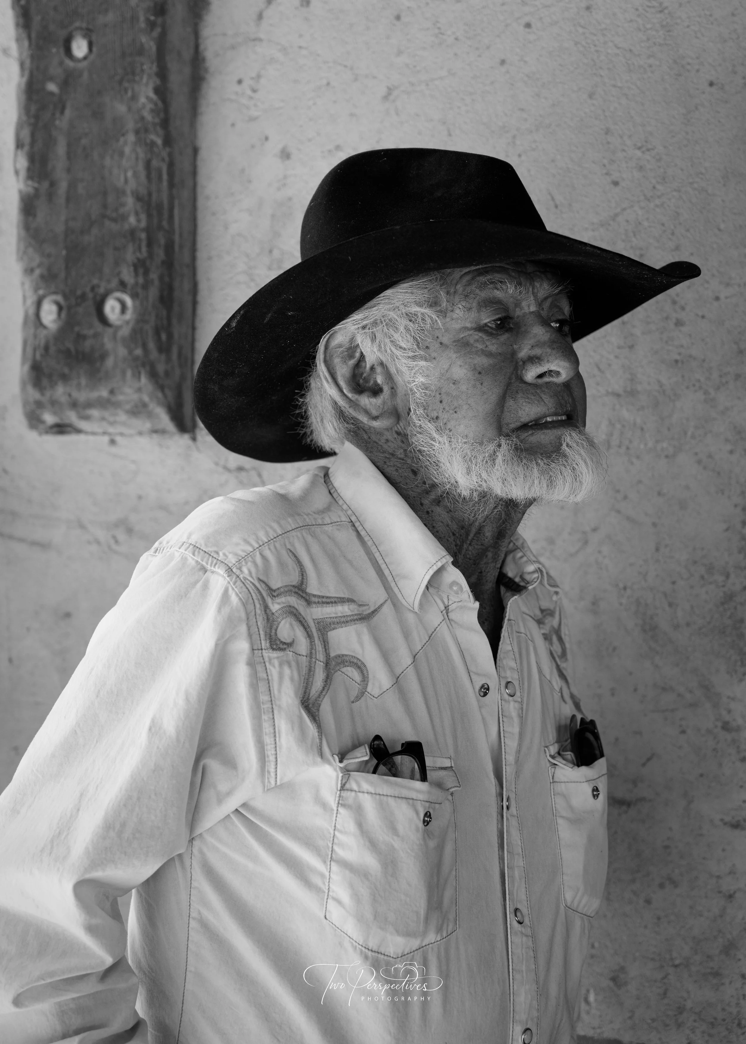 Male portrait at Tanque Verde Ranch Tucson, AZ Black & White