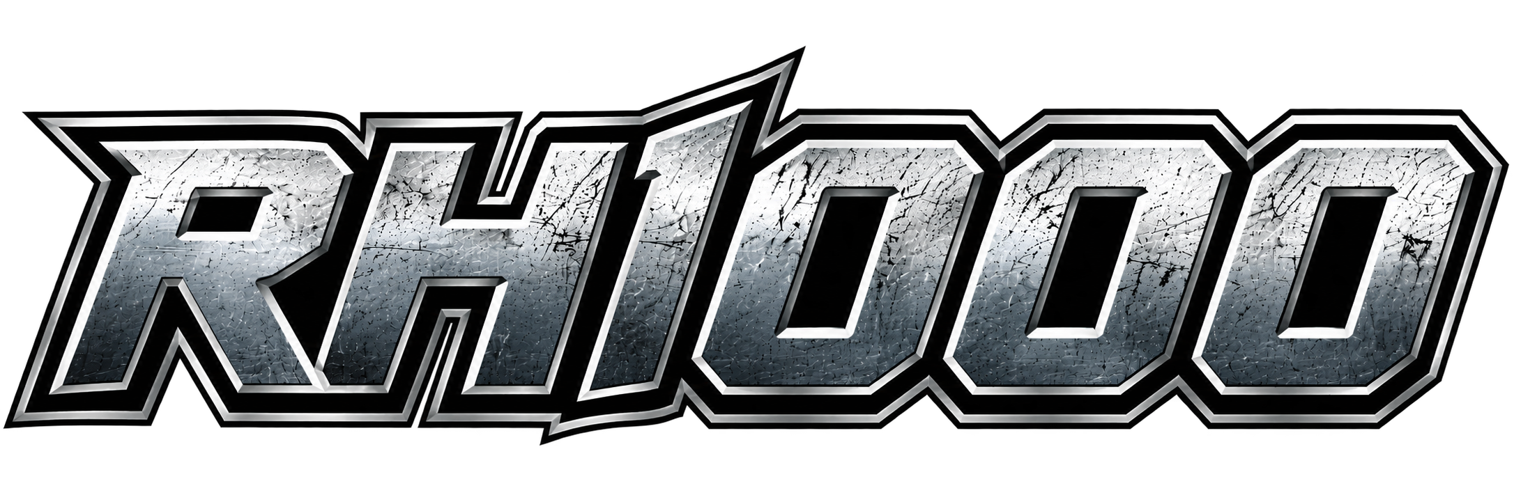 Silver metallic logo with the word "REBOOT", featuring sharp edges and cracked textures on a black background. Rhinoceros RH1000 Mini Skid Steer