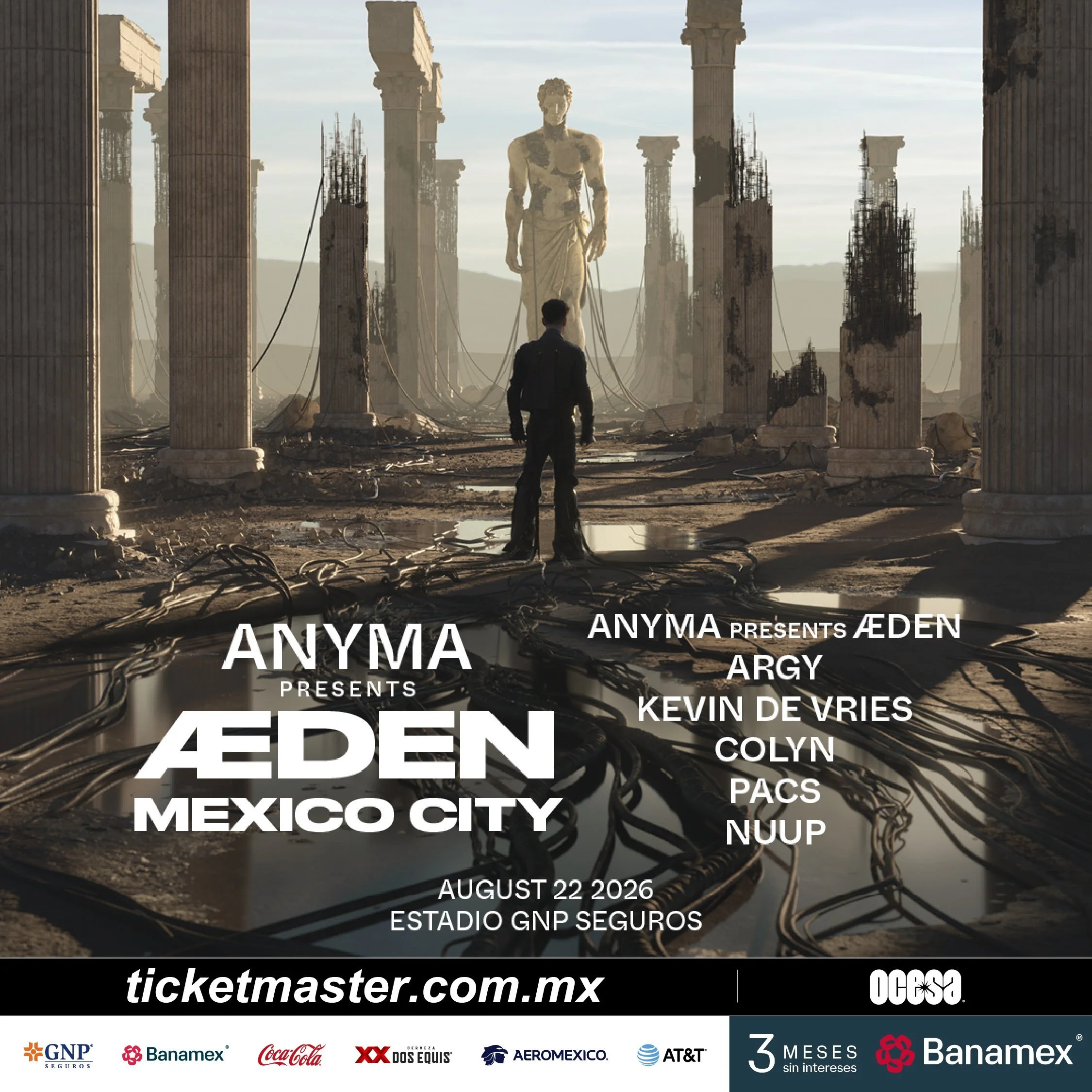 Anyma revela el lineup de ÆDEN en Ciudad de México: Argy, Kevin de Vries, Colyn, PACS y Nuup se unen al espectáculo
