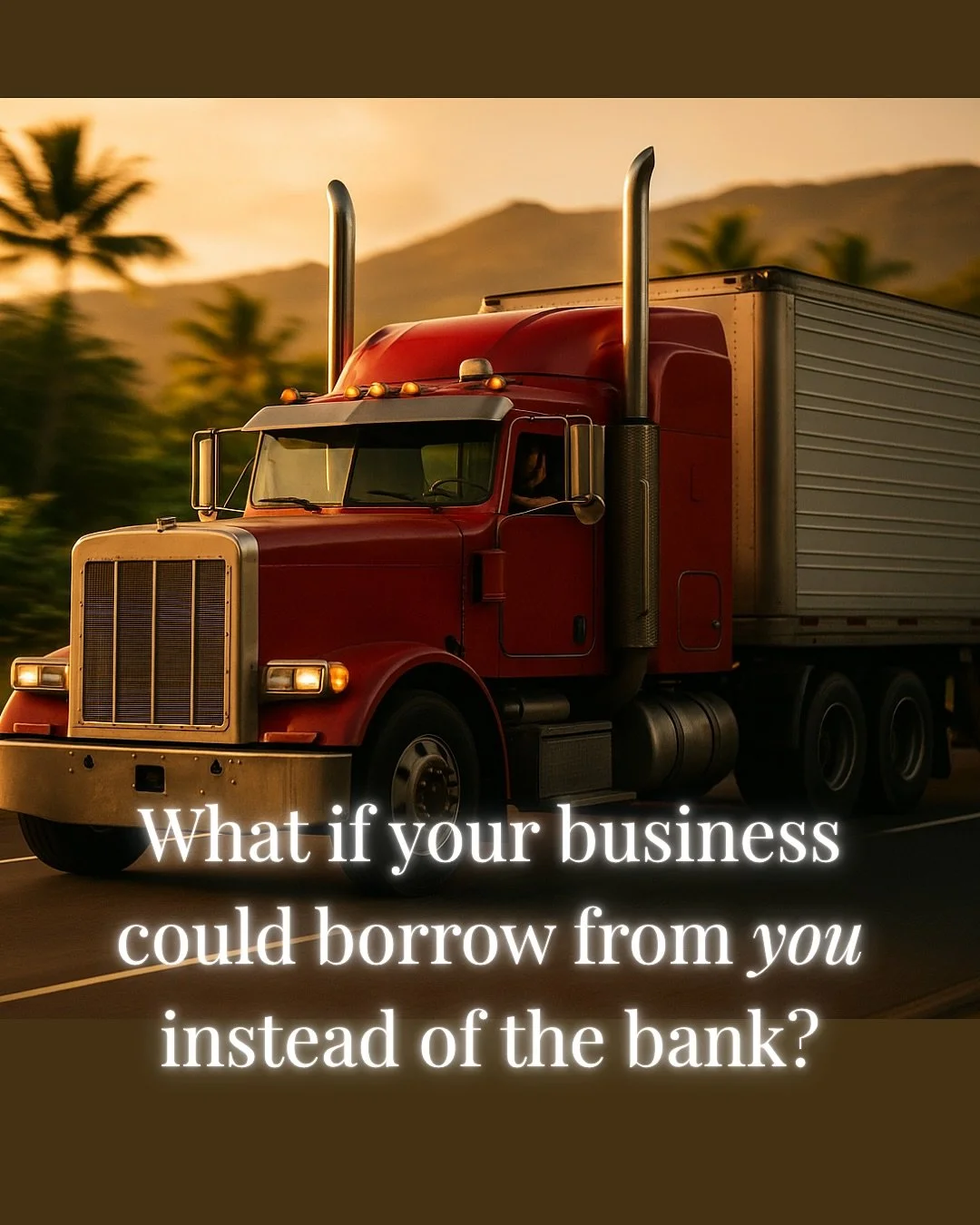 Most Hawaii business owners don&rsquo;t realize this&hellip;

You can either work for the bank &mdash;

or you can be the bank.

My client owns a small trucking company.

He used to stress every time a truck broke down or a new one was needed.

The b