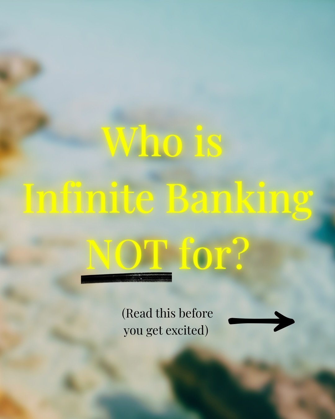 ‼️Read this before you ever start an Infinite Banking policy.

One of the worst mistakes in finance is trying to force the right strategy on the wrong person. 

Infinite Banking is powerful&mdash;but it&rsquo;s not magic, and it&rsquo;s not for every