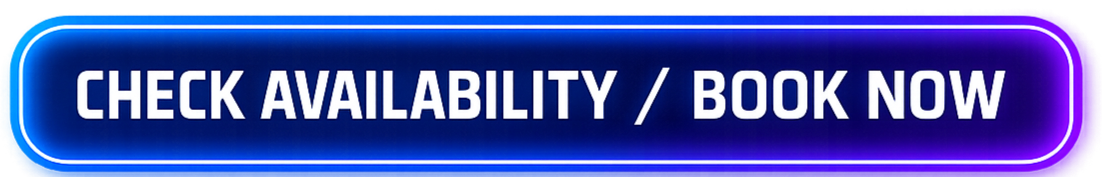 Neon sign with purple and blue colors that reads 'CHECK AVAILABILITY / BOOK NOW' in bold white letters.