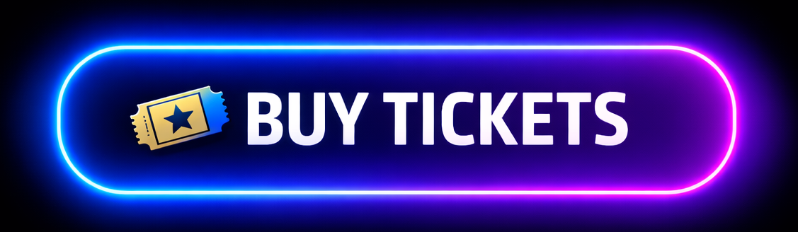 Neon sign with the words "Buy Tickets" and an icon of a ticket with a star.