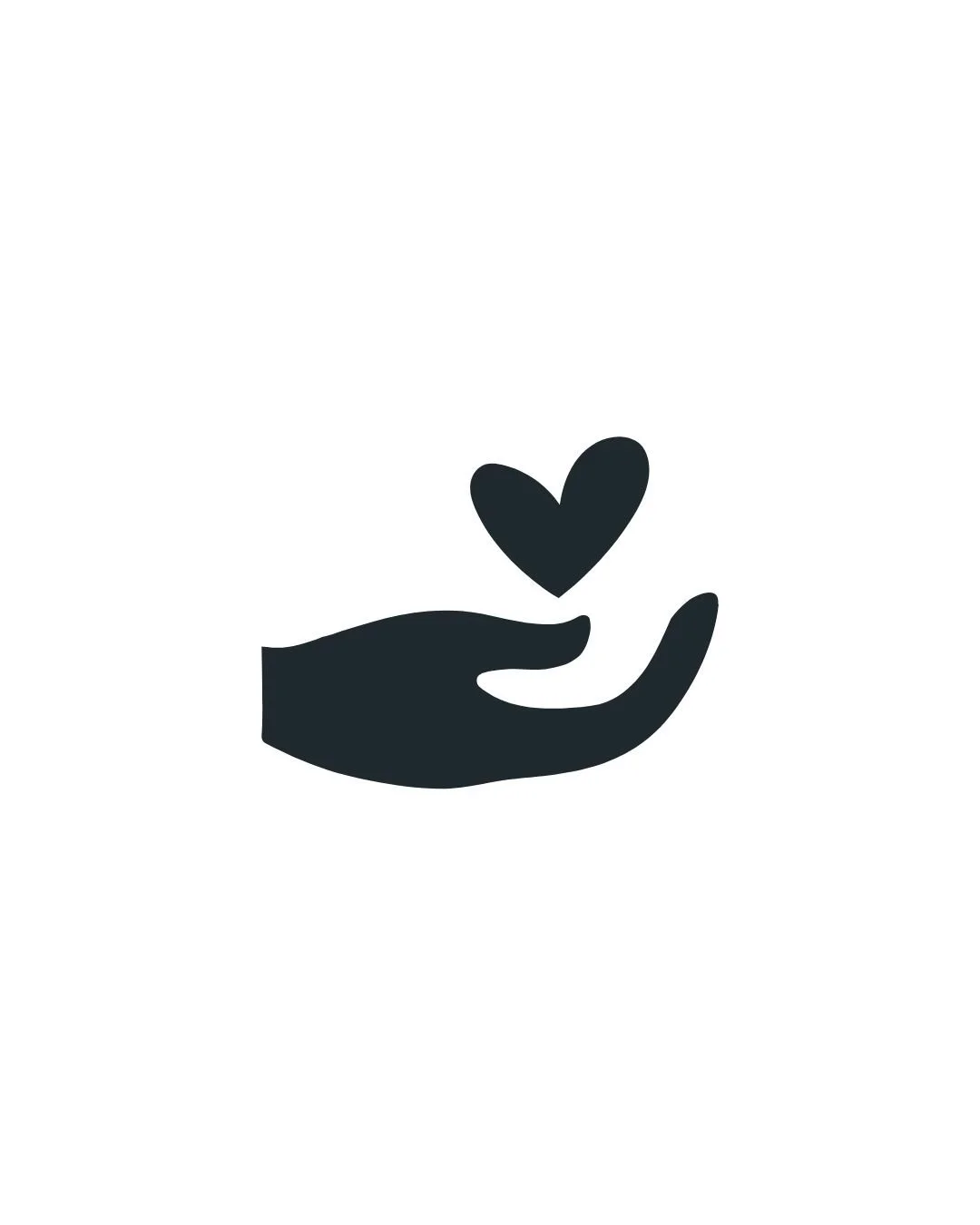 Hand with heart icon
