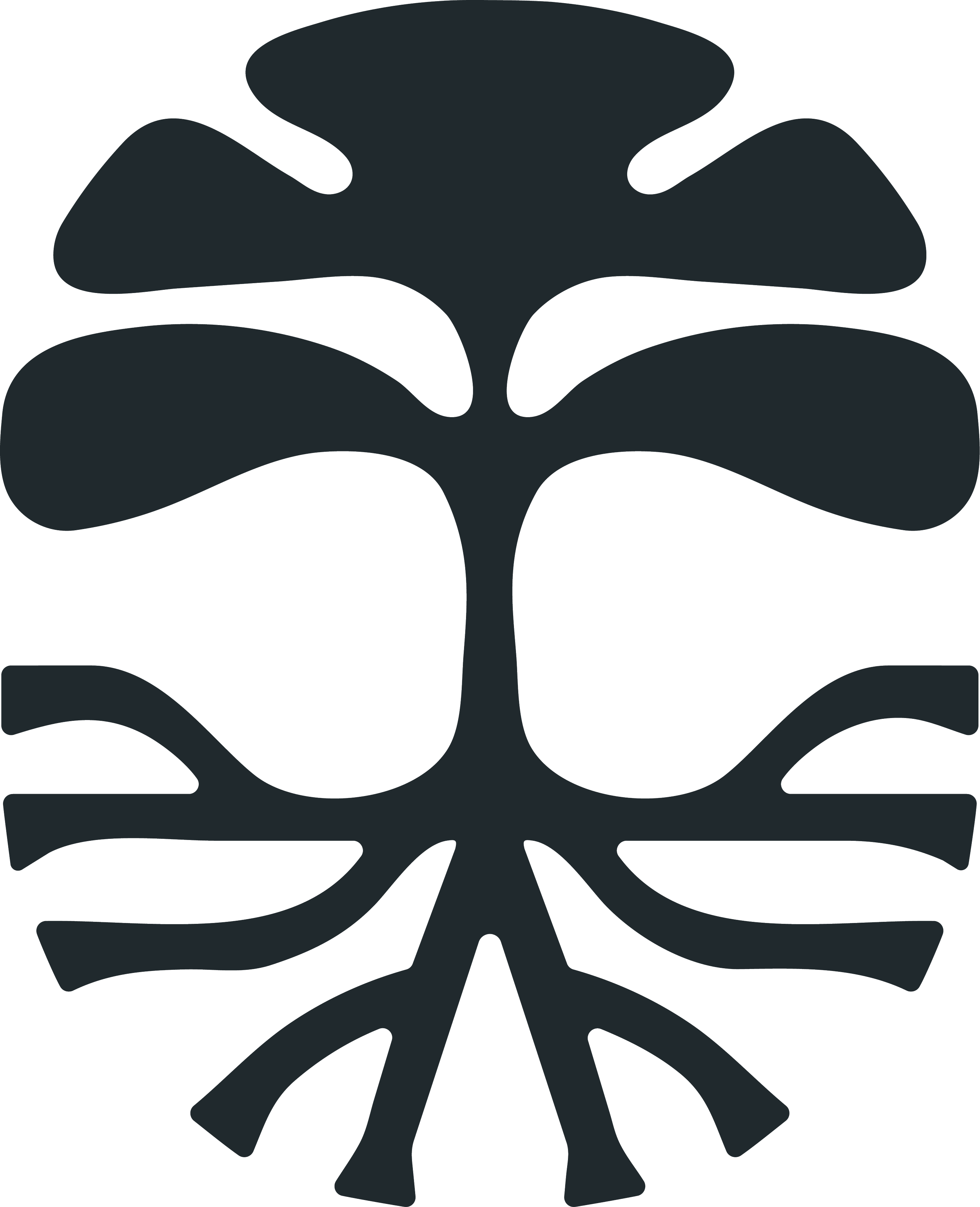 Black silhouette of a Monstera plant with large, split leaves.