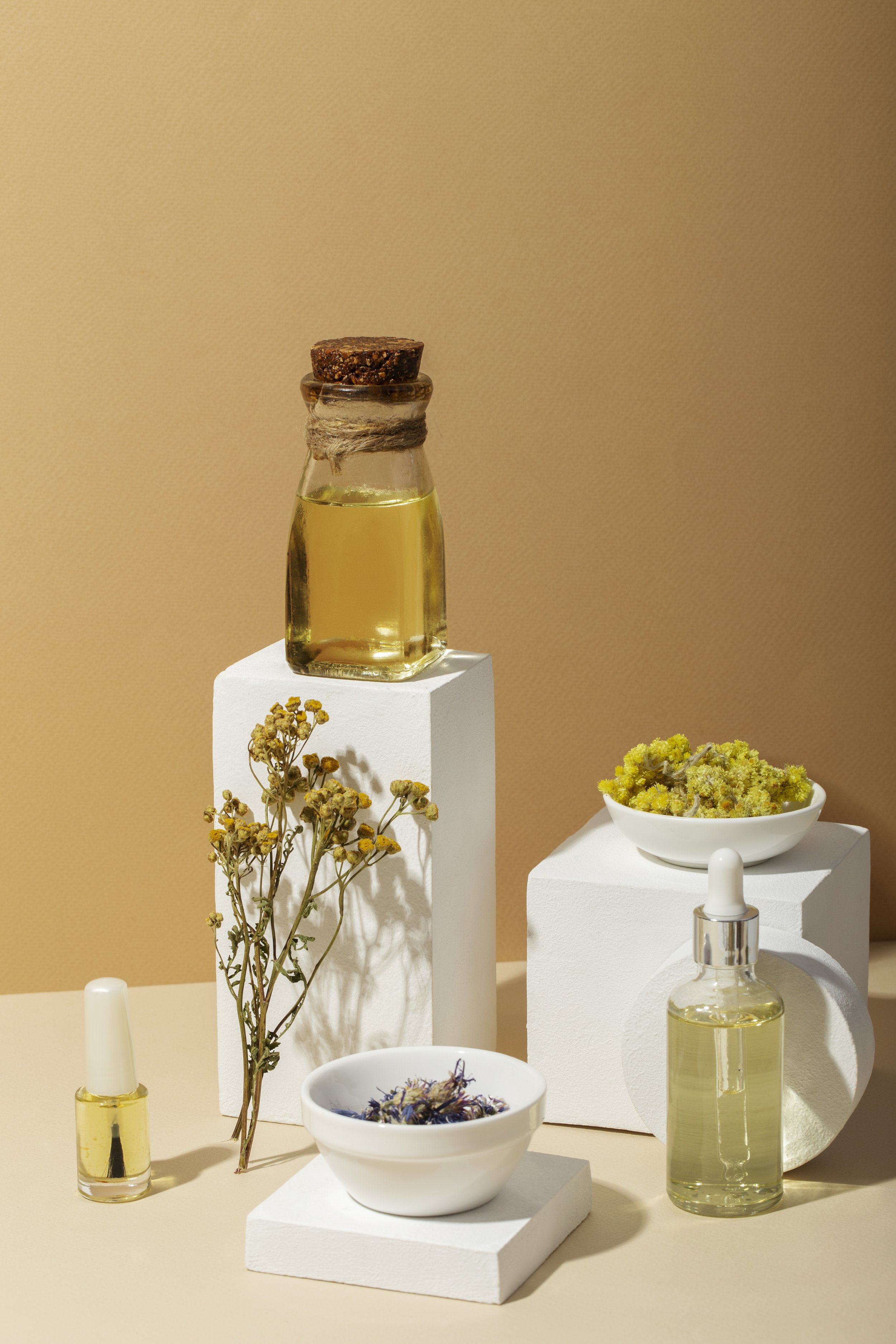 Naturopathic medicine tinctures on display