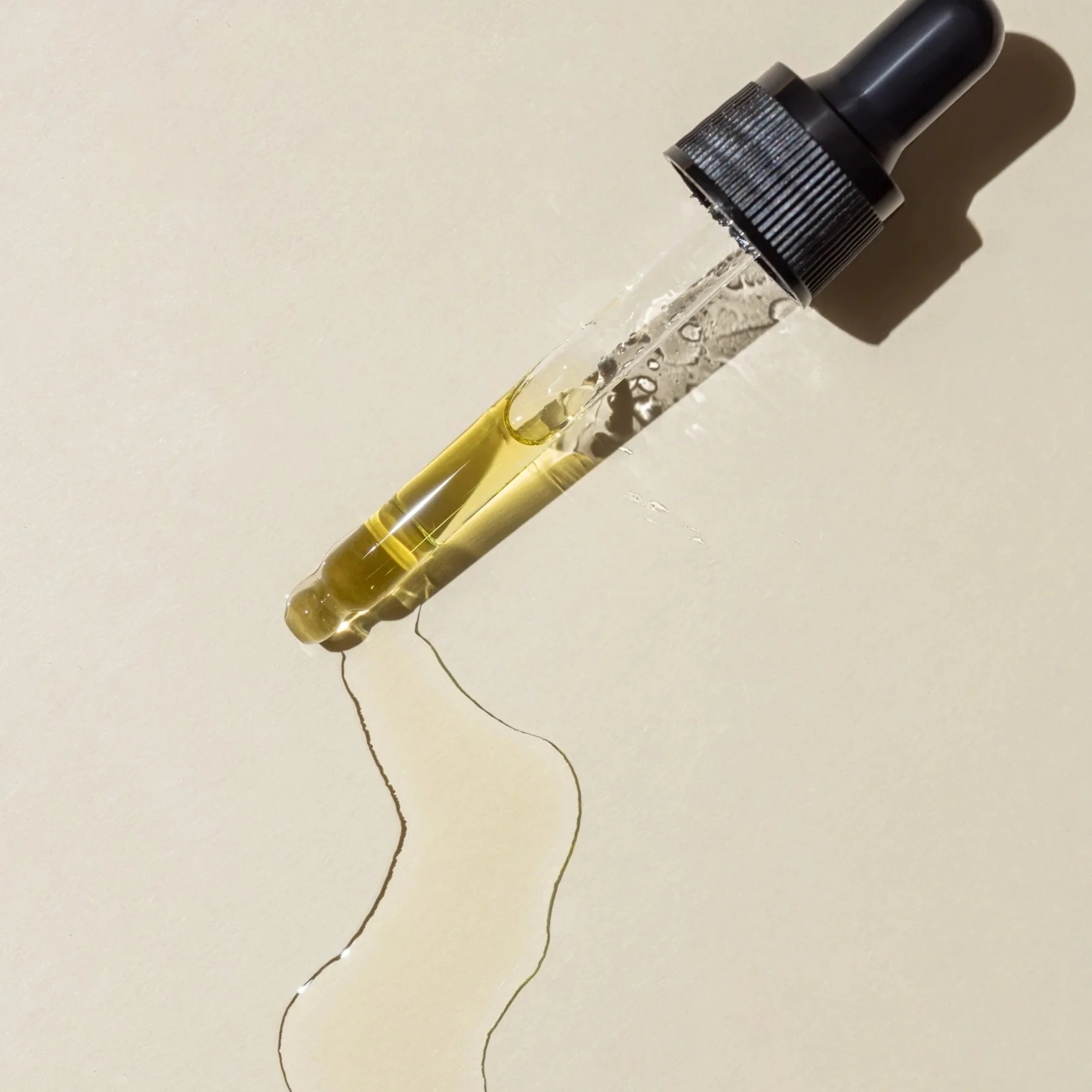 dropper glass bottle with oil