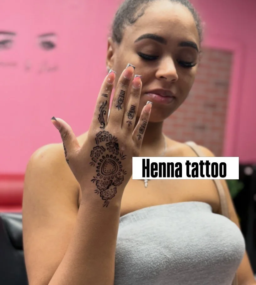 Beautiful henna tattoo on beautiful hands