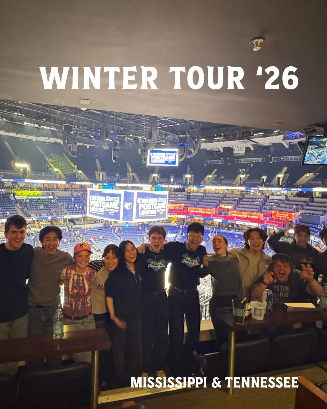 Went from Mississippi to Tennessee, but the only 10-I-See is this 10/10 tour of the South! 🌟 The SOBs began our winter tour in Memphis🎸🔥 to visit the friends and family of member Noah Lee &lsquo;28 before heading down to the birth place of Elvis i