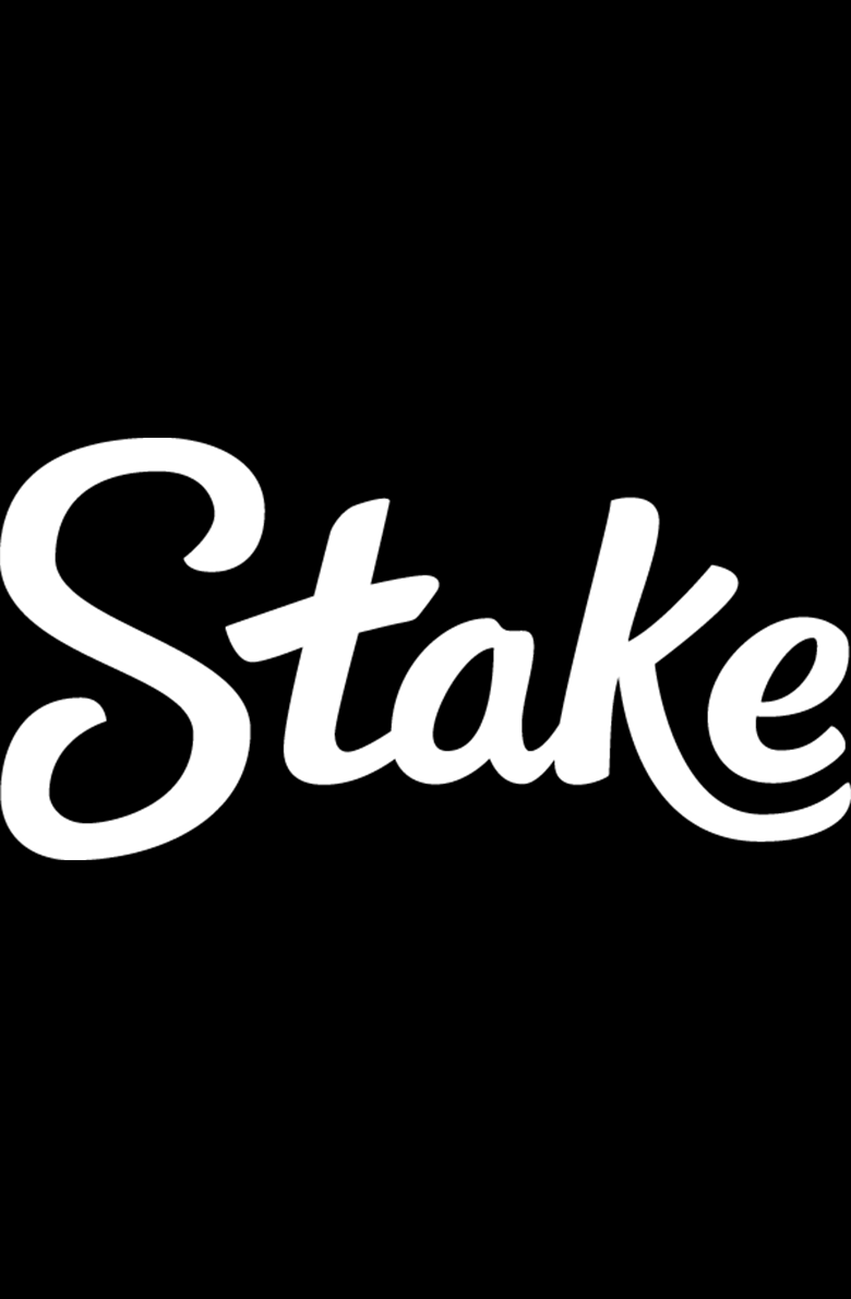 The image features the word 'Stake' written in white cursive text on a black background.