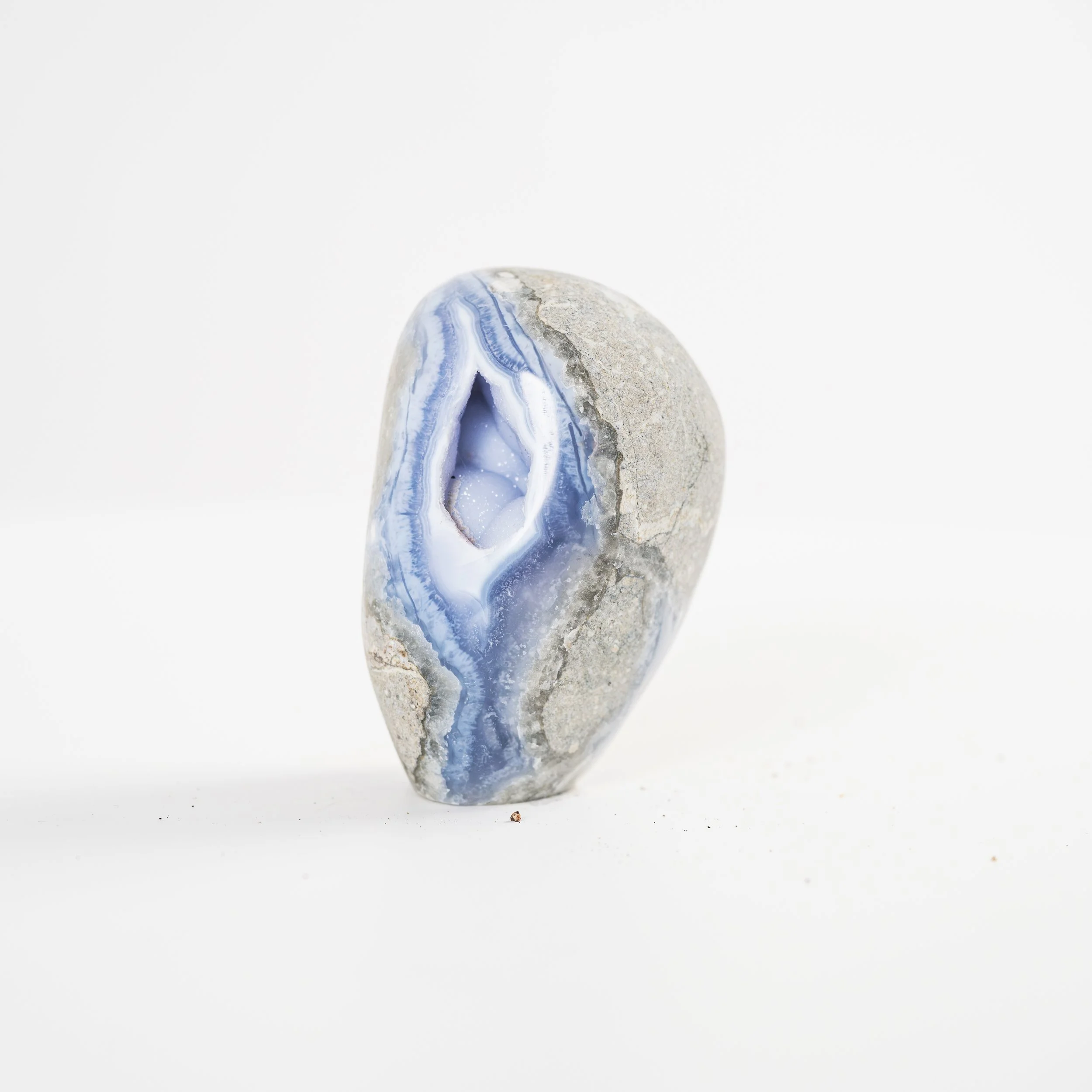 Polished Blue Lace Agate Standing Freeform