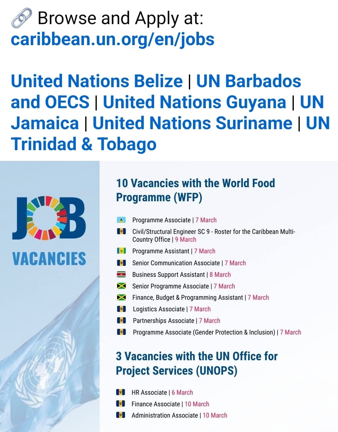 UN Caribbean Jobs
