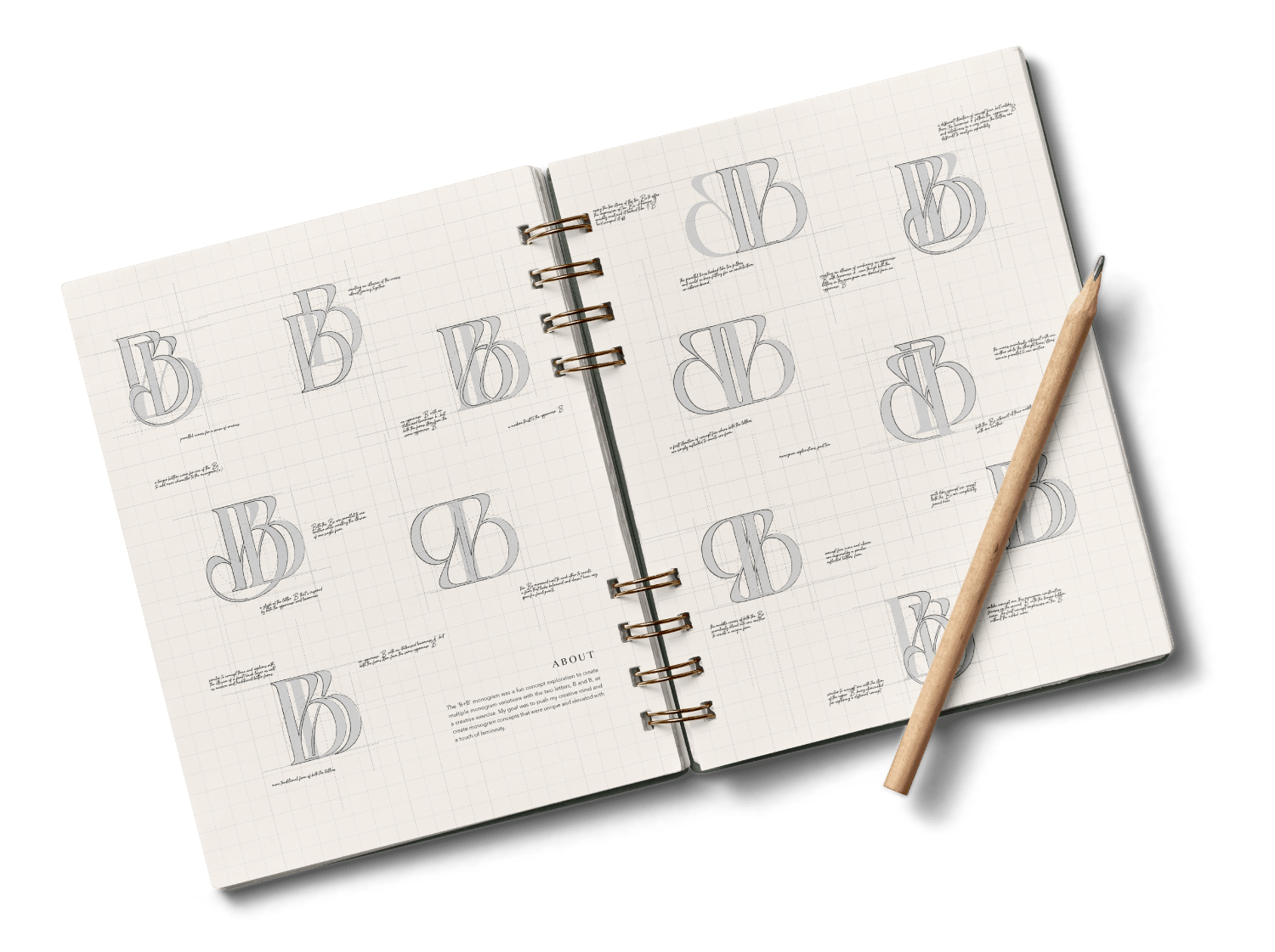 Modern logo design concepts for a London-based artist to create a luxury brand look and feel.