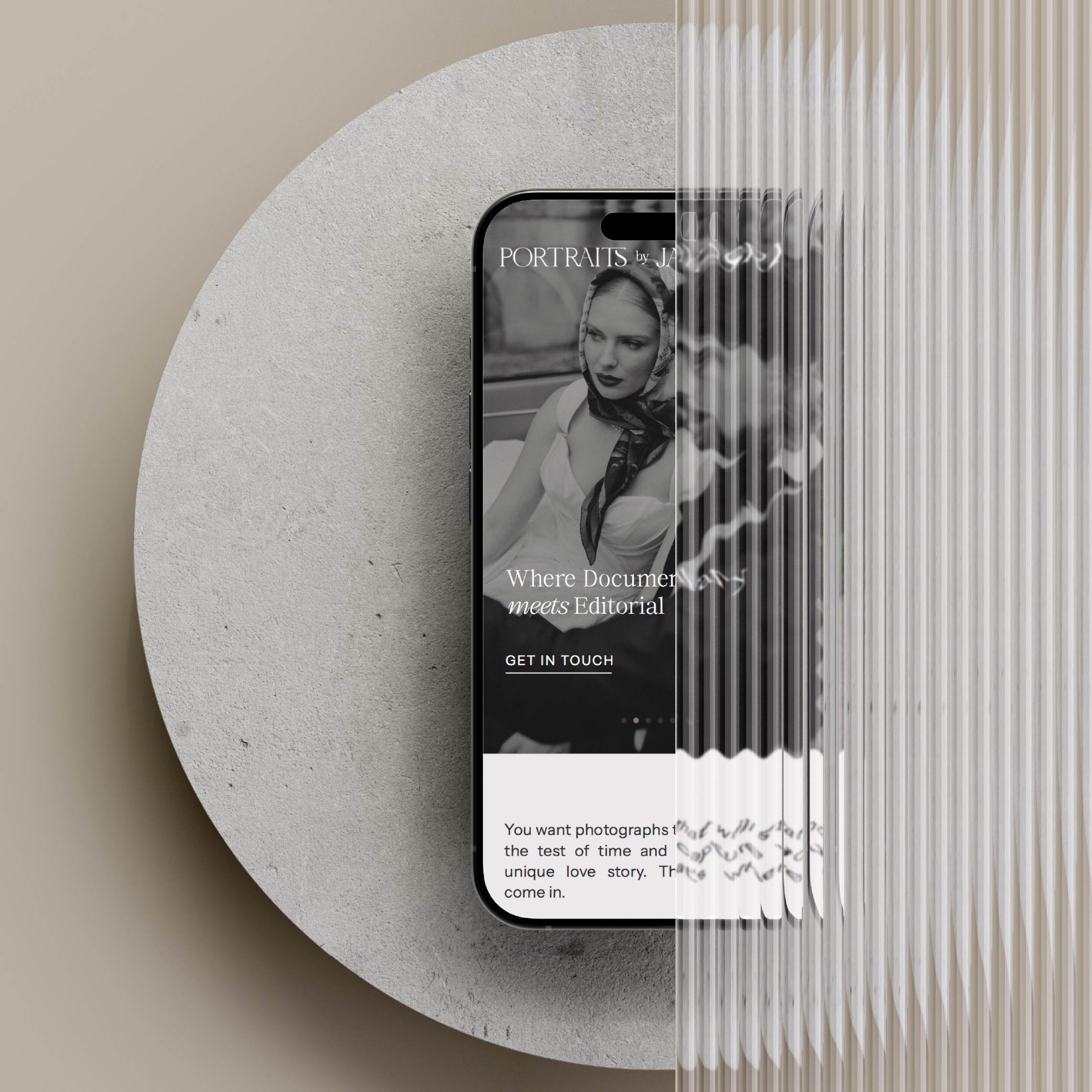 Brand identity and website design for a wedding photographer based in Amsterdam to exude heritage and sophistication.