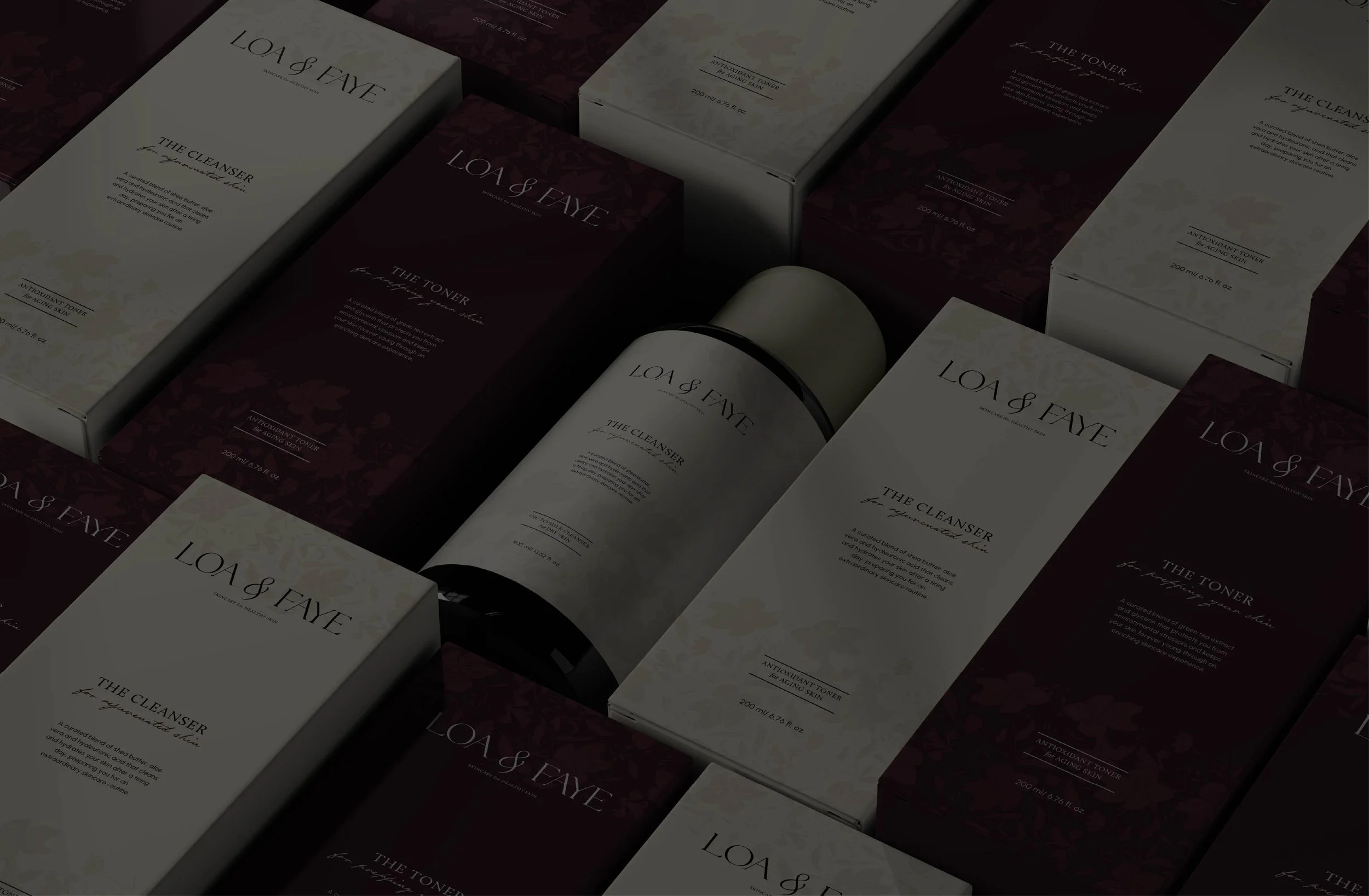 A whimsical brand identity for an organic skincare brand that includes logo design, pattern design and packaging design.