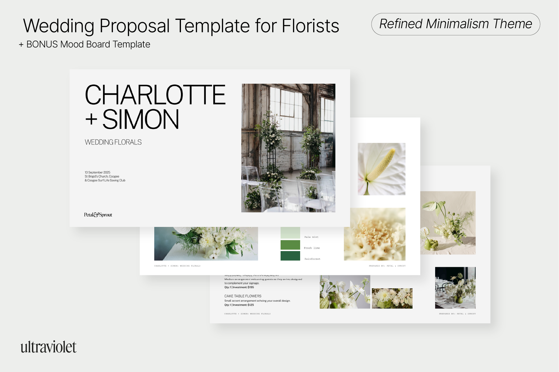 Proposal Template + FREE Moodboard template - Refined Minimalism