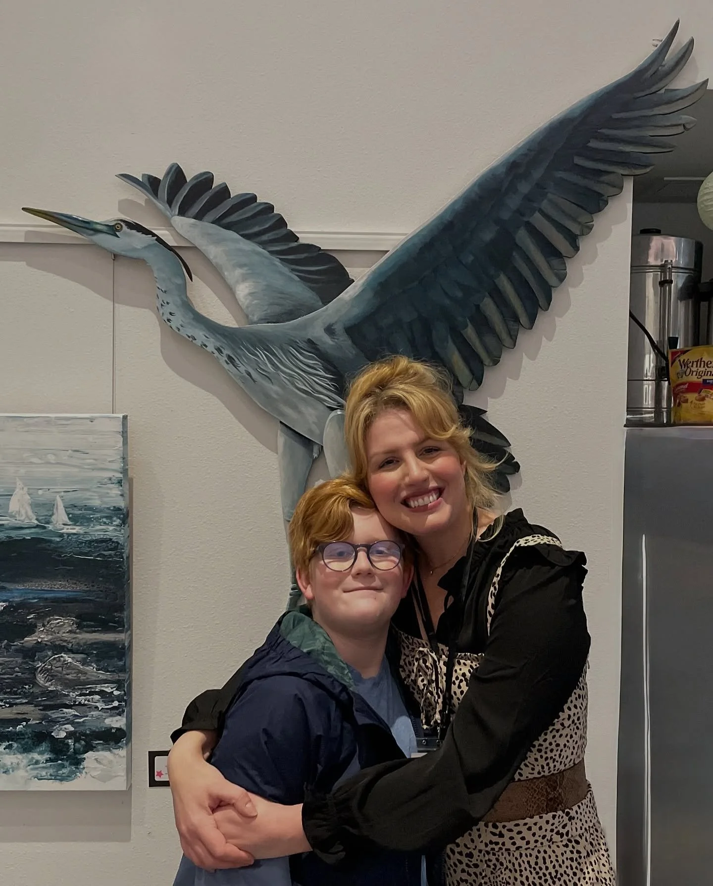 Guys! Tall Boy won again! First, he got People&rsquo;s Choice at the Bluegrass and Birdfest, and now he won me first prize for mixed media at the @ridgefieldartassociation yearly award show! Go see the show amazing show at Ridgefield library ❤️ Thank