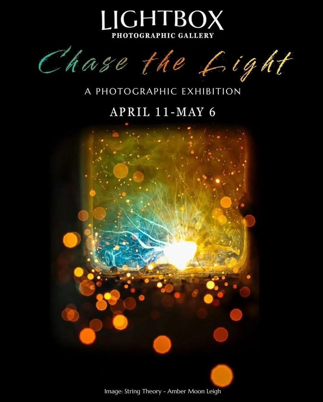 We are delighted to share that one of our own, artist, Amber Moon Leigh, has received a very exciting honor! Her piece, String Theory, has been selected for the cover art for the Chase the Light exhibit at Lightbox Photogenic Gallery in Astoria, OR! 