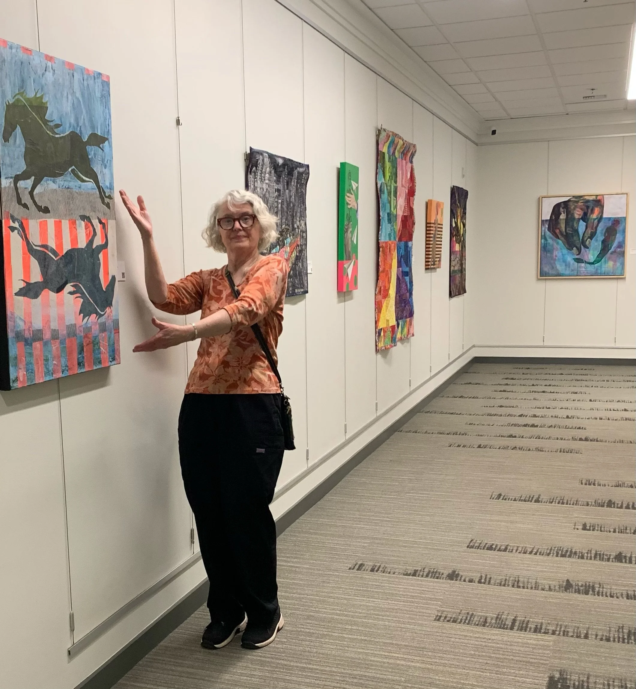 Artist Eva Kelley has just hung a few of her works in the Corridor Gallery located 610 Ester Drive in the Ester Short Building.  Don&rsquo;t look for a sign because I don&rsquo;t think there is one, but once inside this lovely air conditioned buildin