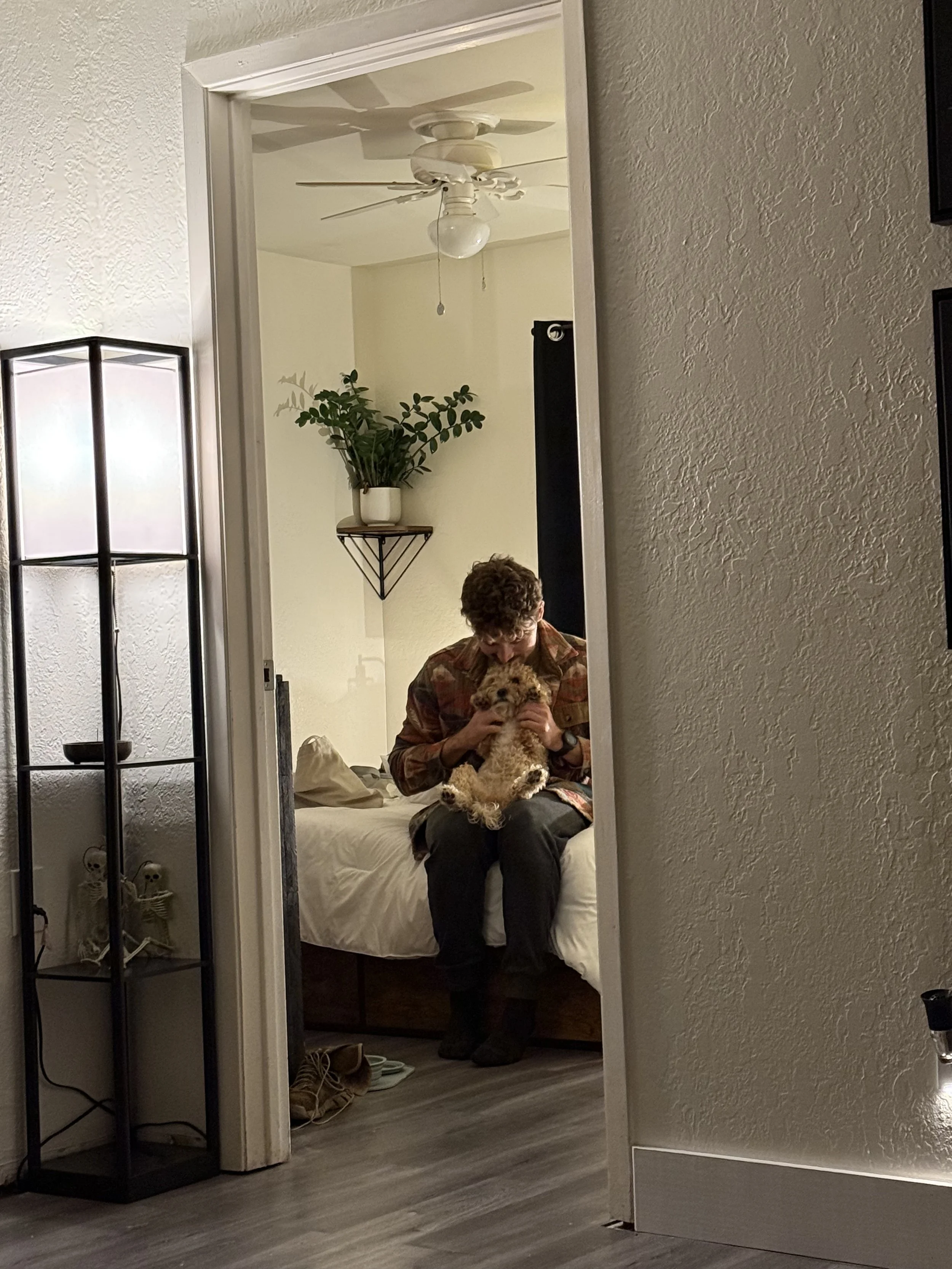 Snuggles with dad in Del Rio, TX